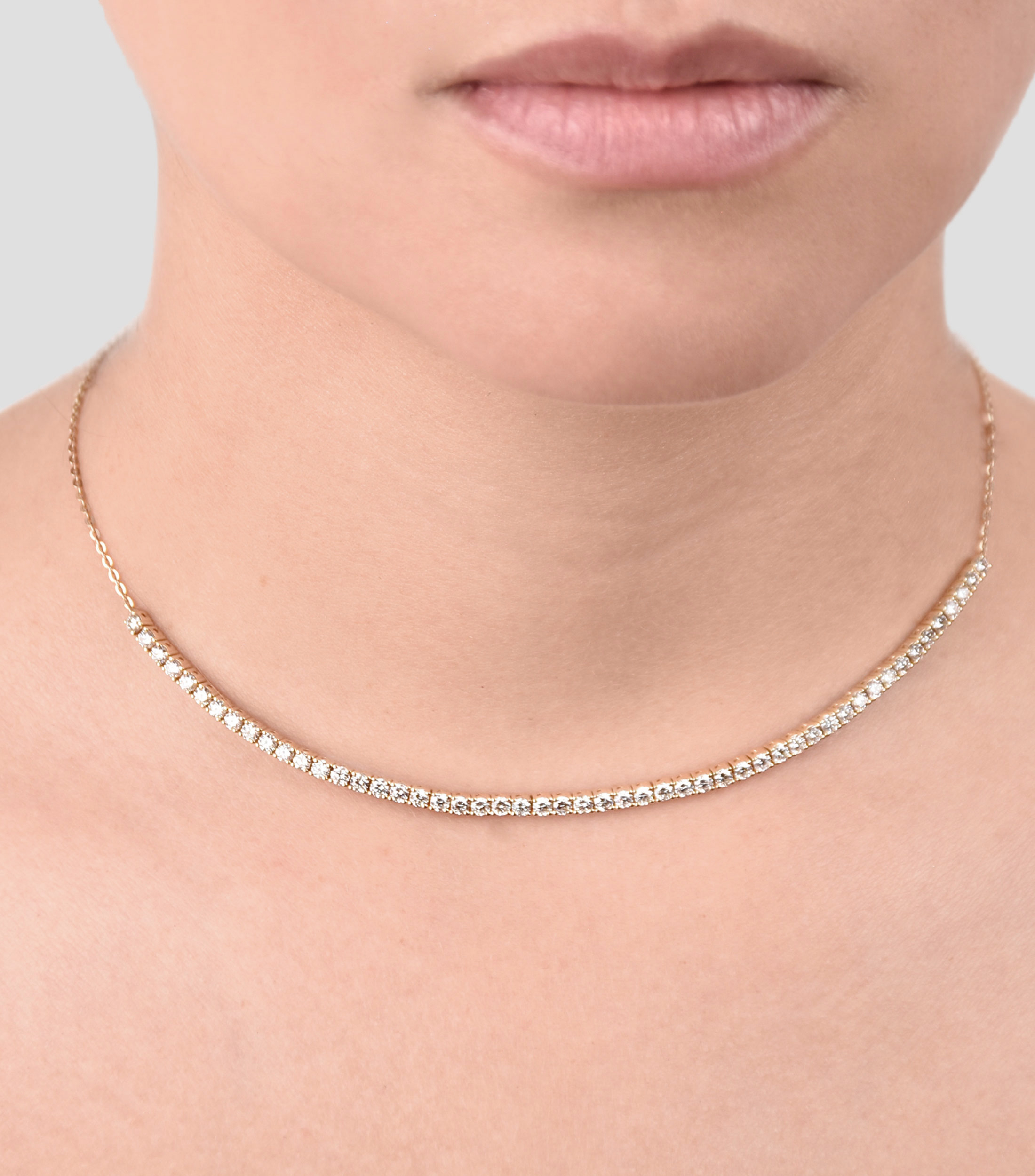 Gargantilla Choker en Oro Amarillo de 14 Kilates con Diamante Mujer