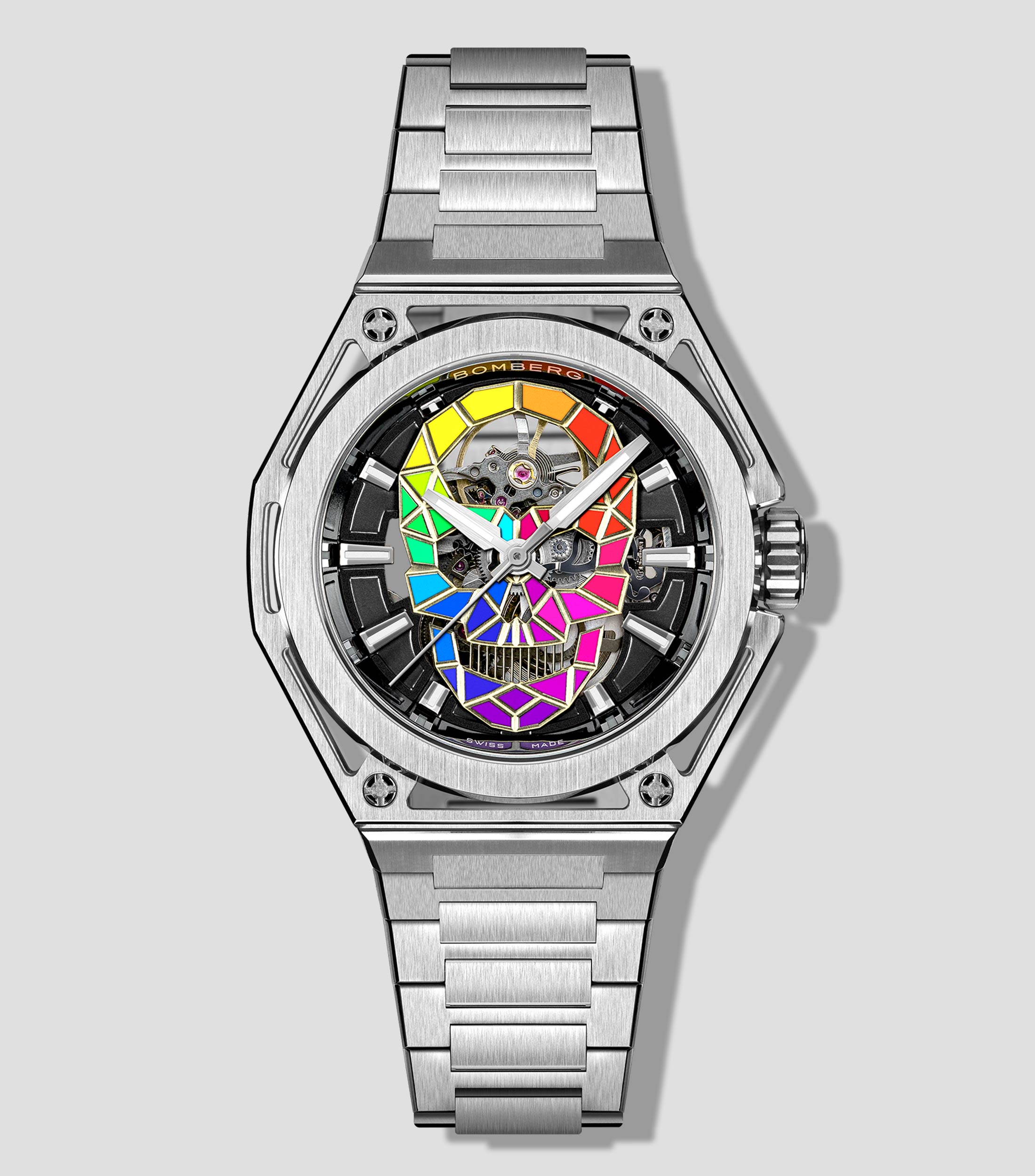 Reloj para Hombre Edge Mosaic Skeleton Casual, Plateado