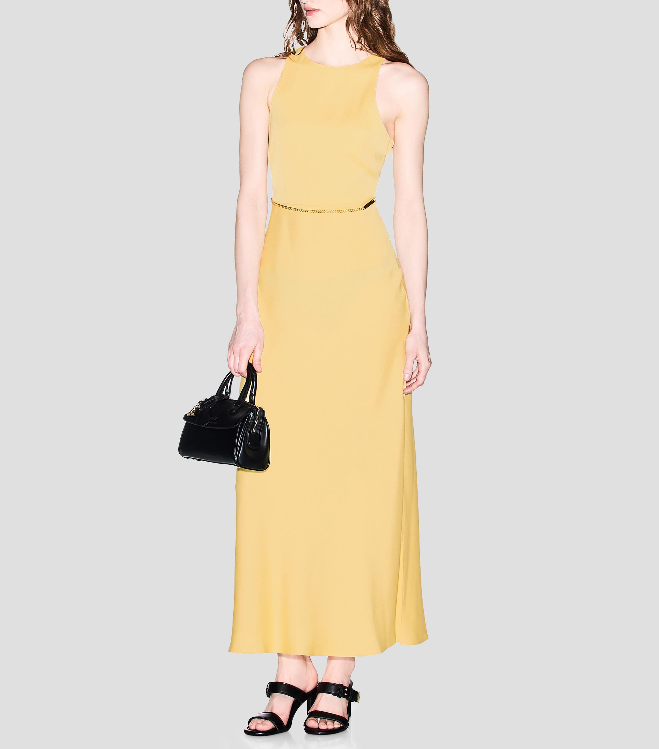 Vestido largo liso Mujer