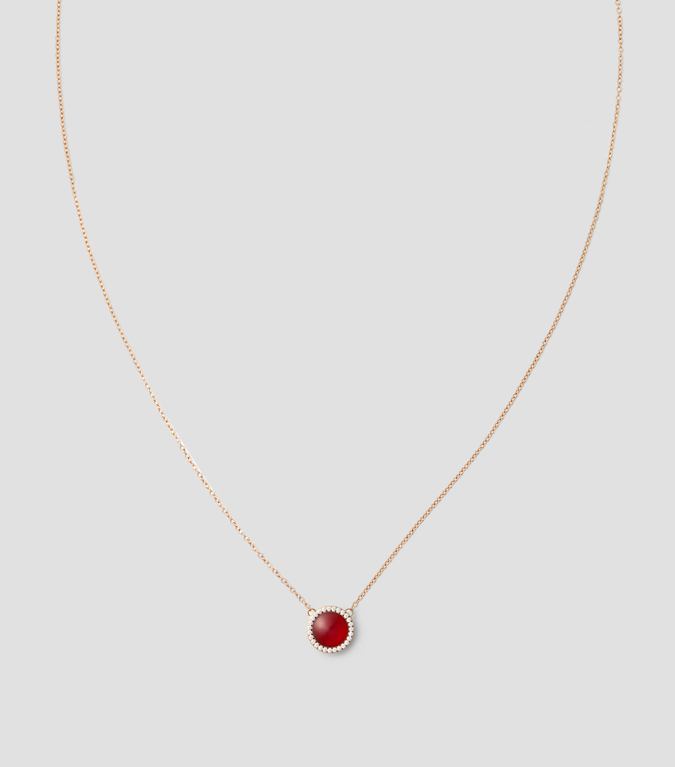 Collar con cristales y agata roja Mujer