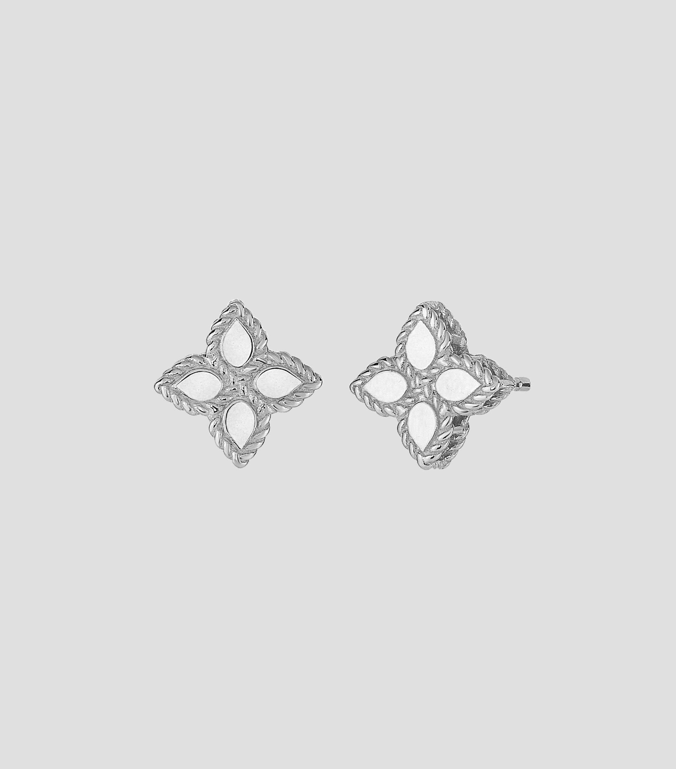 Aretes en oro blanco Princess Flower Mujer