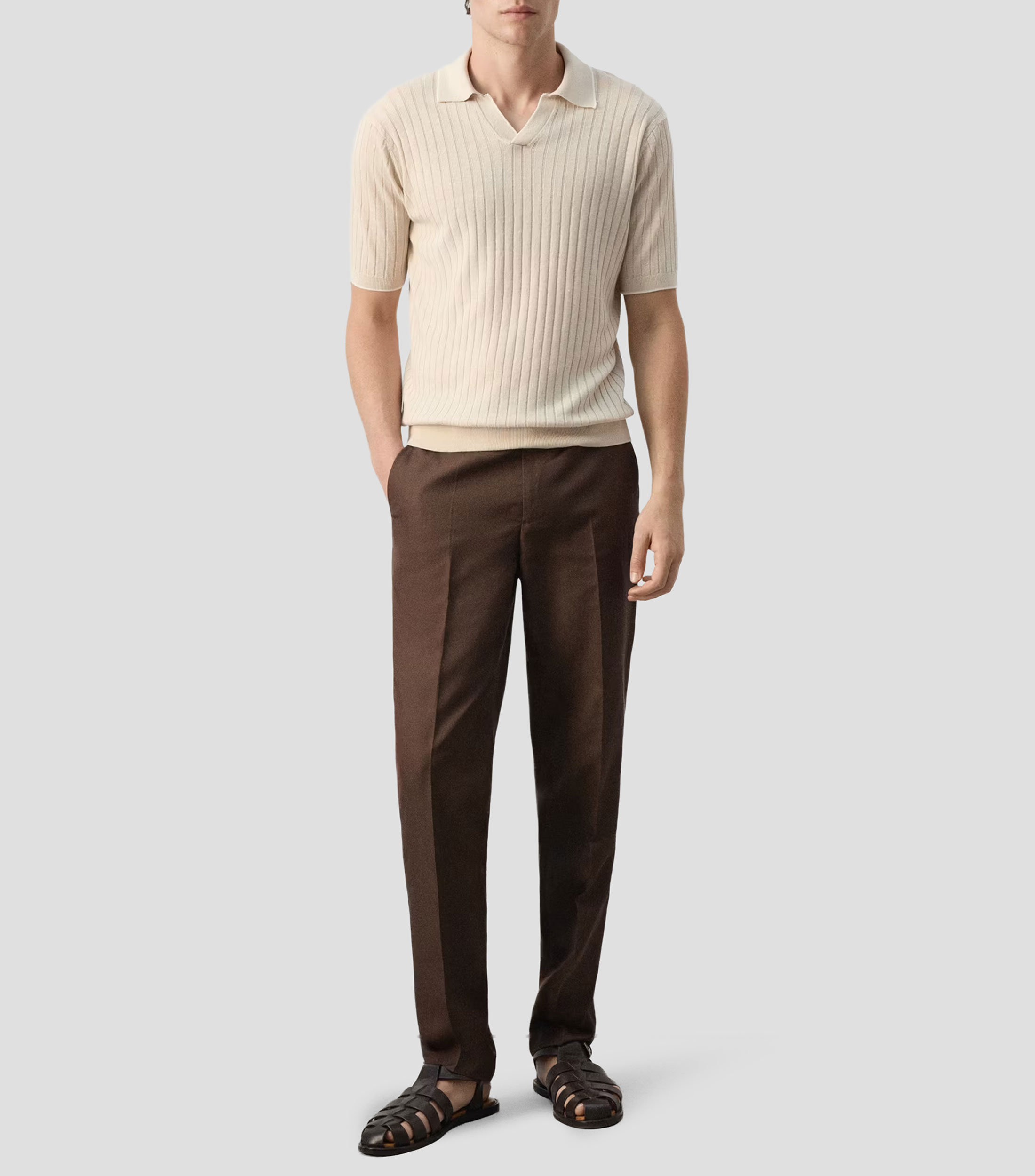 Playera Tipo Polo Manga Corta Sólido Hombre