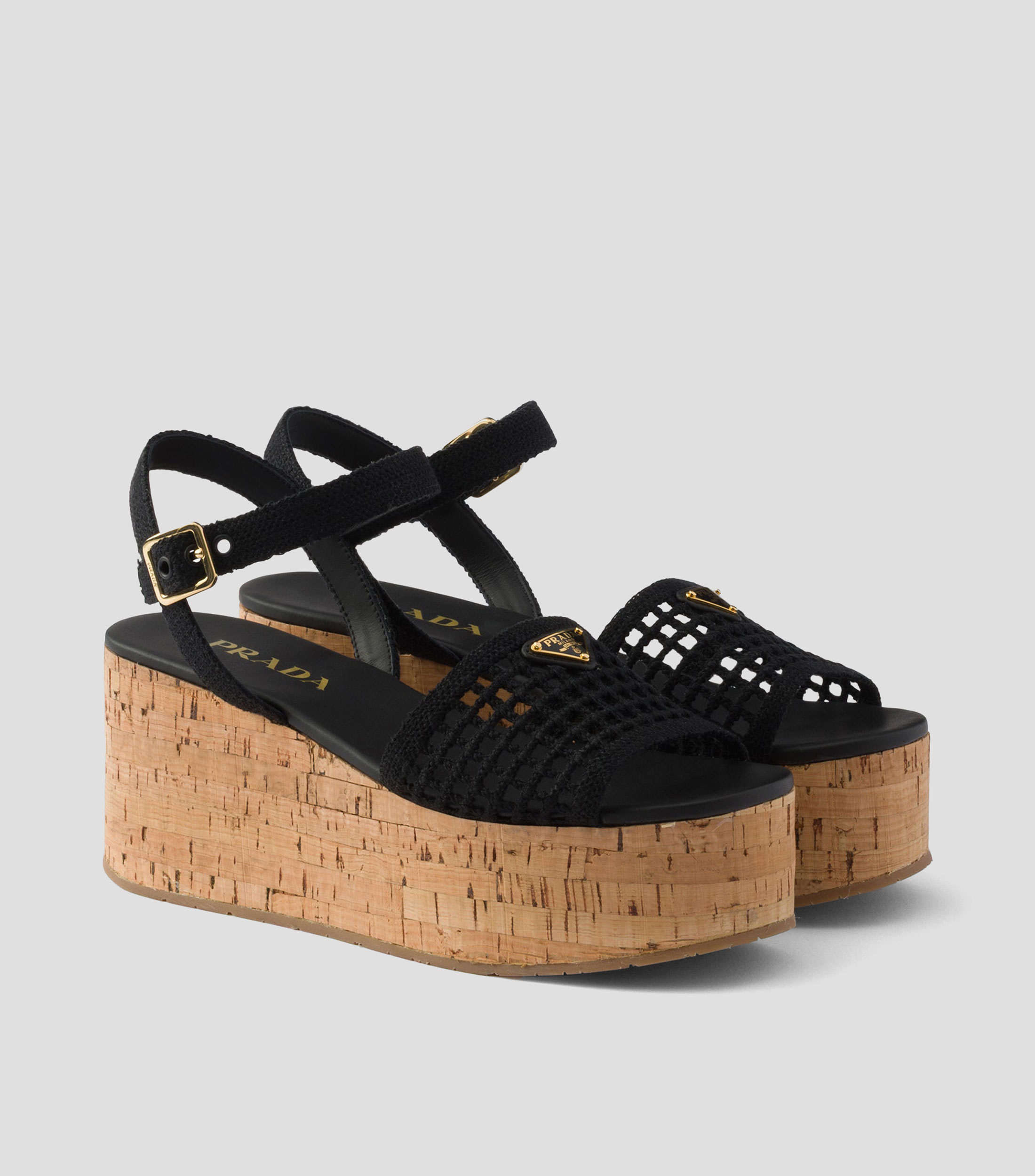 Sandalias con tacón medio de cuña Mujer