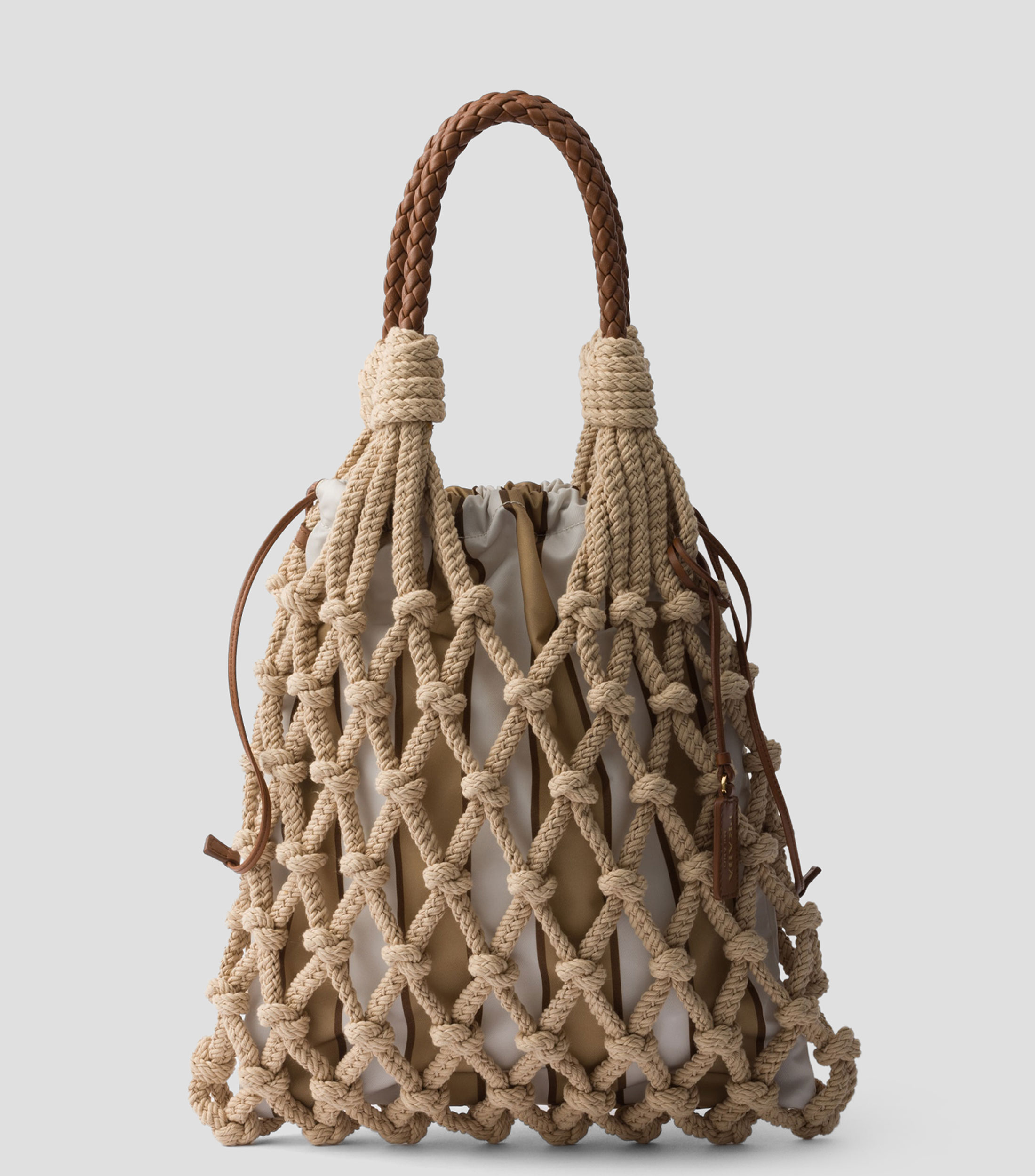 Bolsa Noué en macramé de algodón mediano Mujer