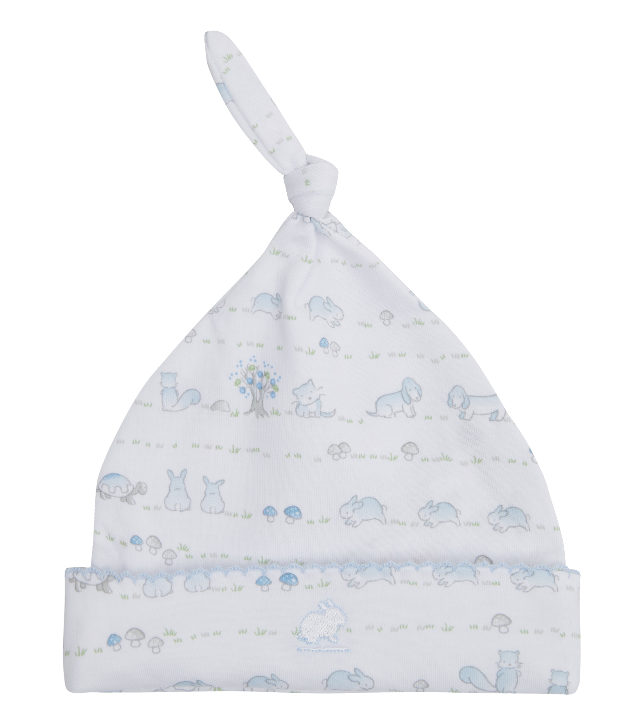 Gorro en tejido de punto en algodón pima blanco Bebés