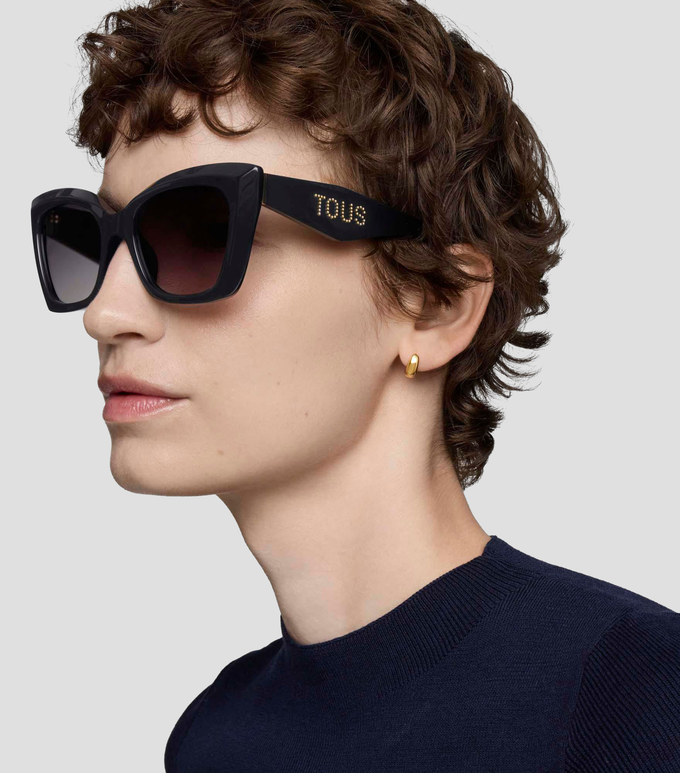 Lentes de sol mariposa Faceted Logo negros Mujer