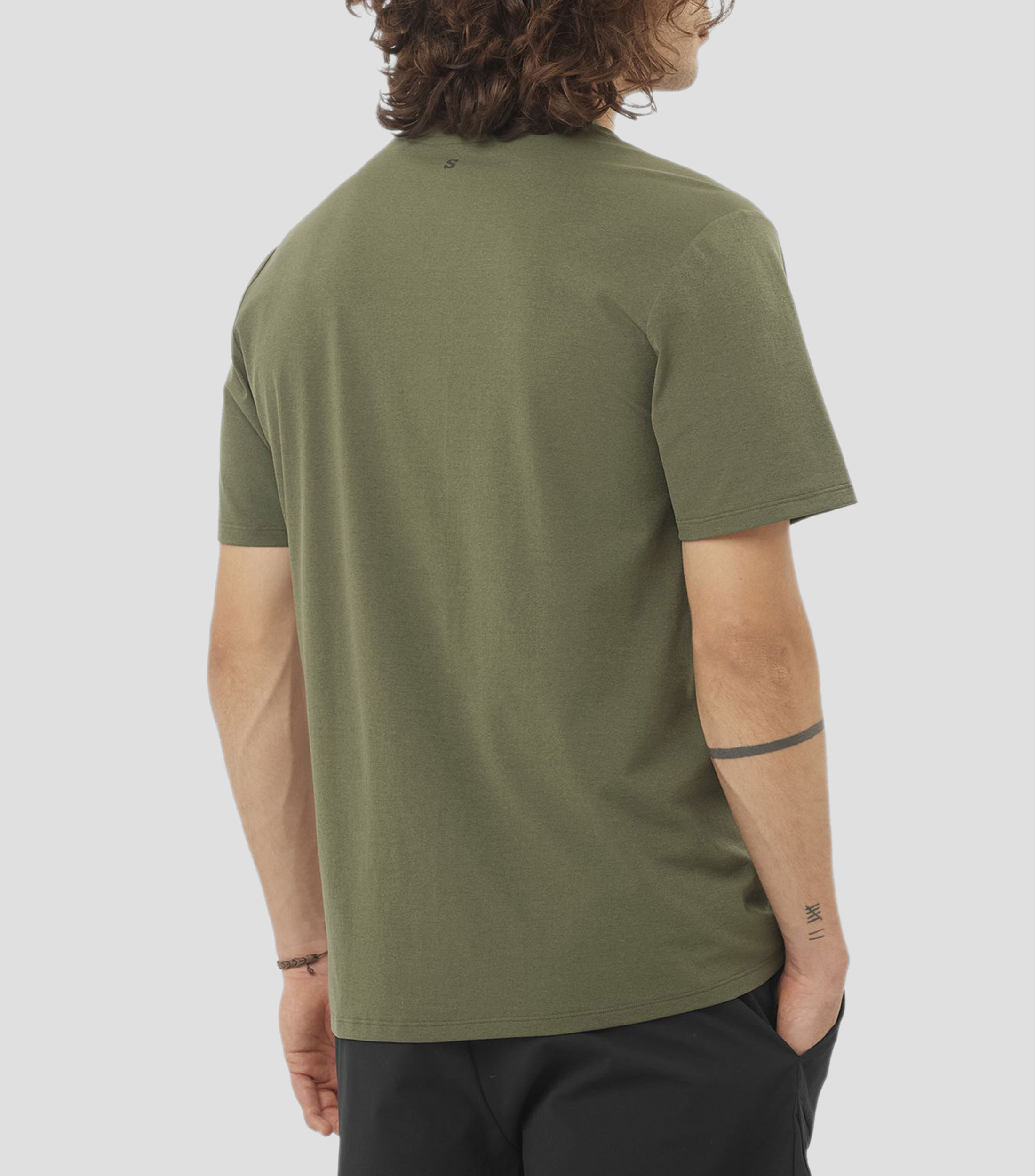 Playera para entrenamiento Trackline de cuello redondo con manga corta lisa Hombre