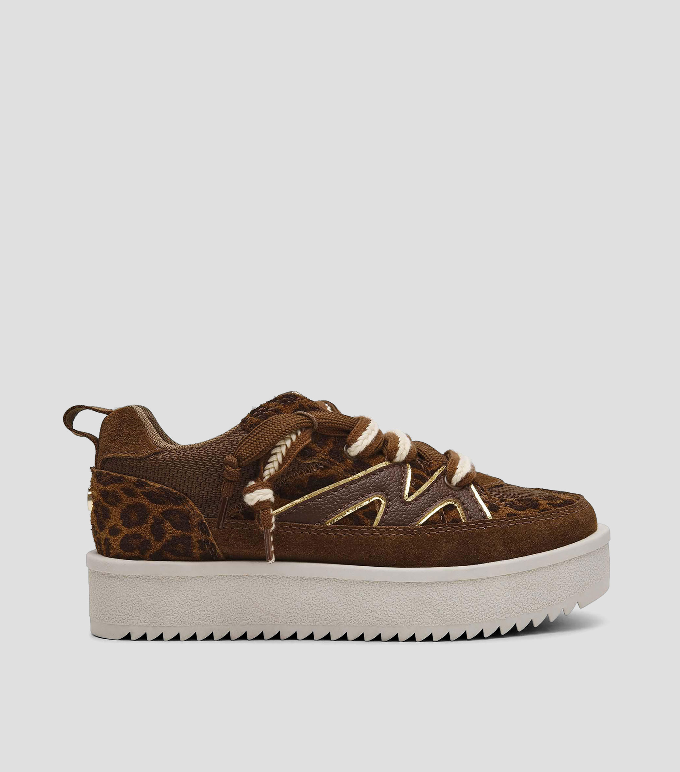 Tenis casuales con plataforma en gamuza Mujer