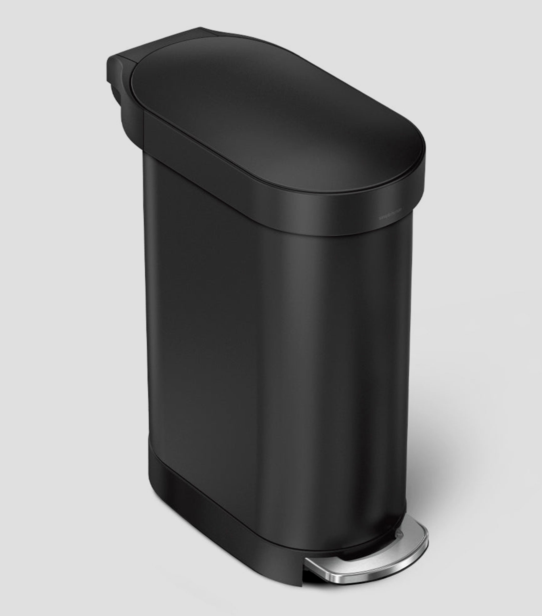 Bote de basura rectangular con pedal en acero inoxidable 45 L