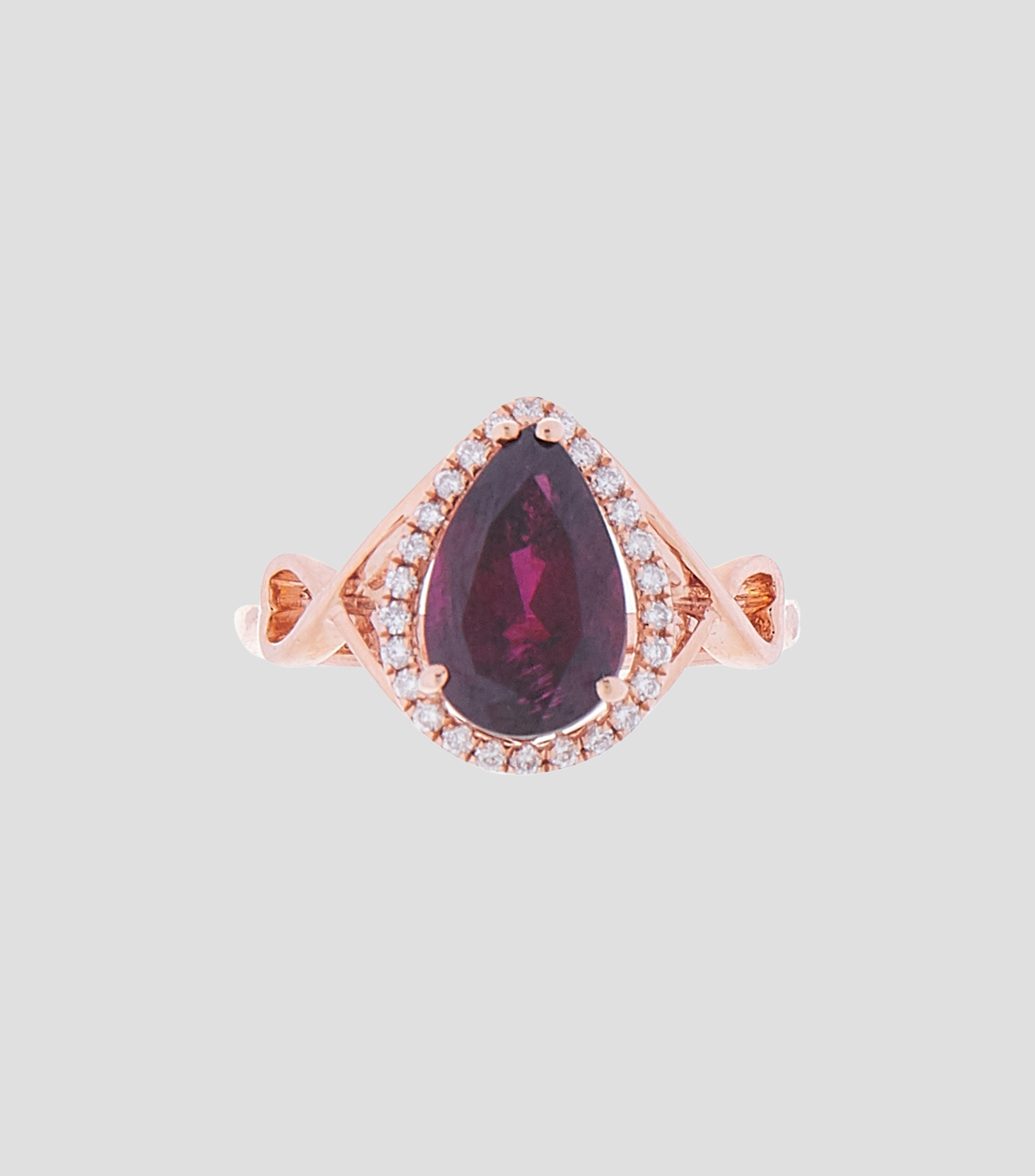 Anillo en oro de 14 kilates con gema semi preciosa y diamantes Mujer
