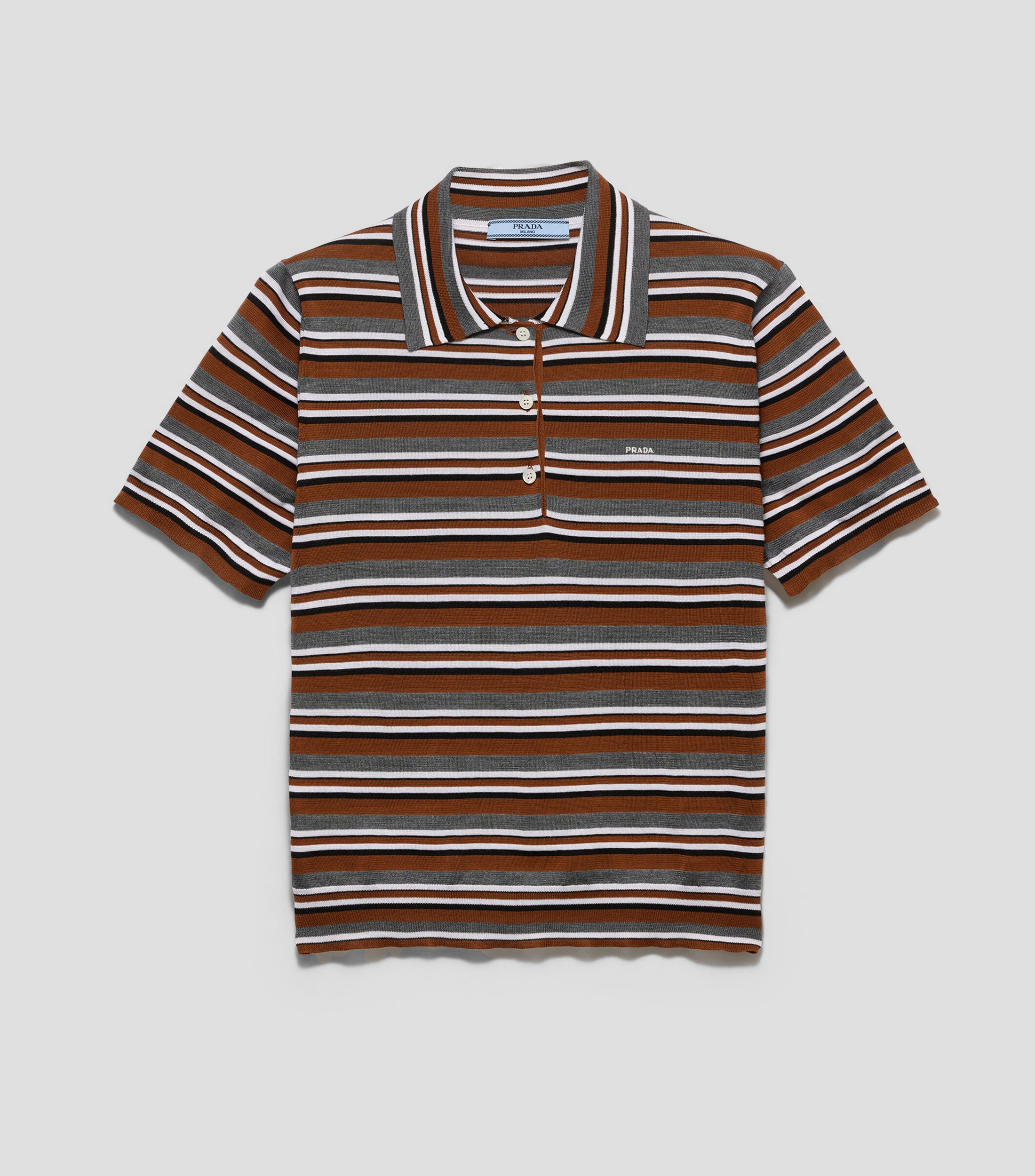 Playera tipo polo manga corta de rayas Mujer
