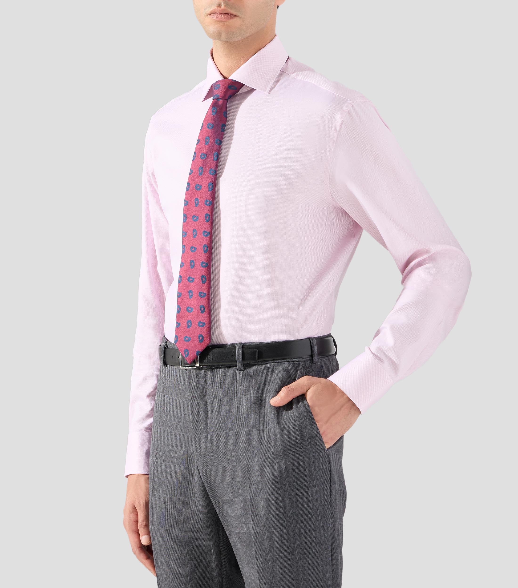 Camisa de vestir microdiseño manga larga Hombre