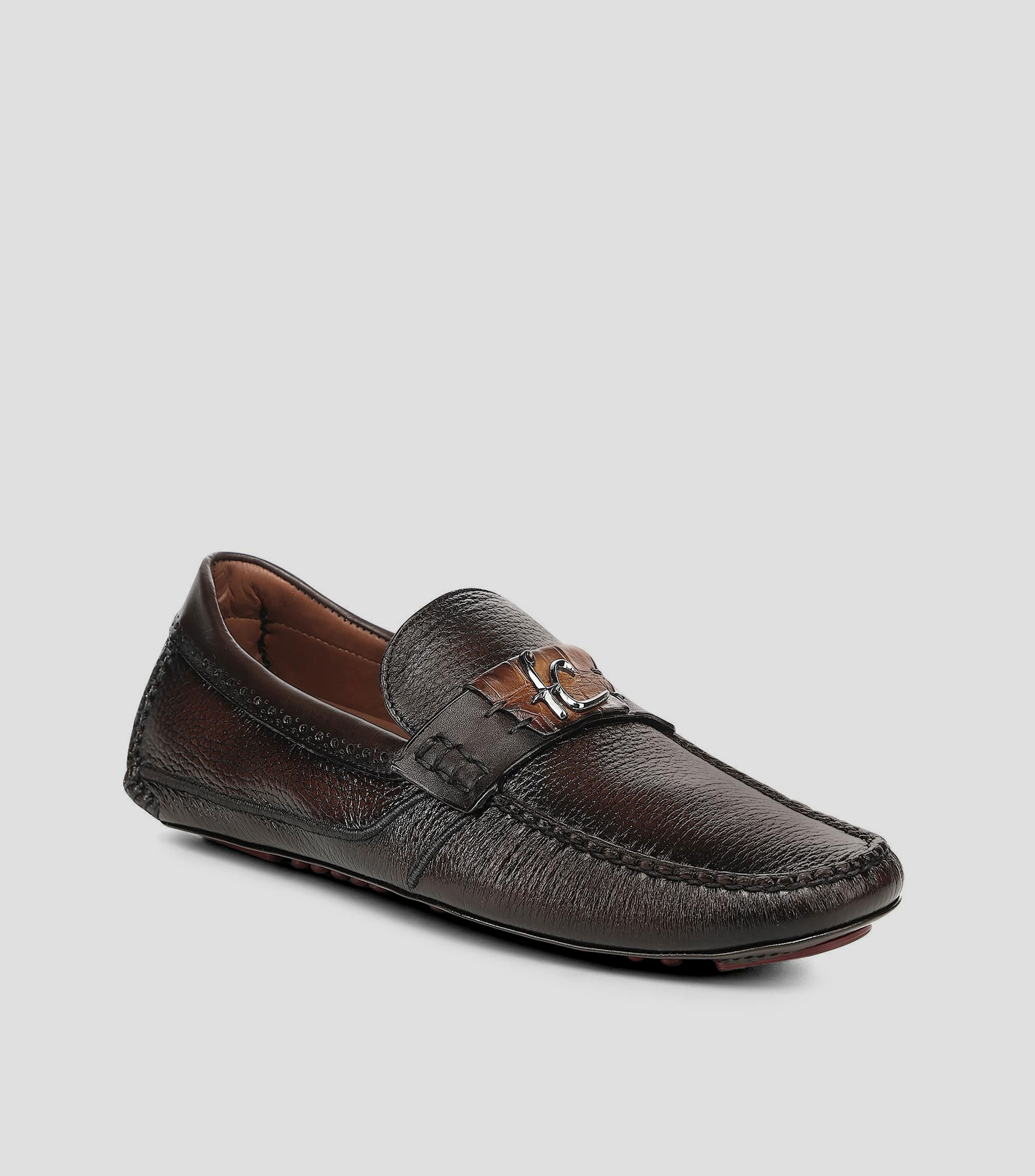 Mocasines en piel genuina lisos Hombre