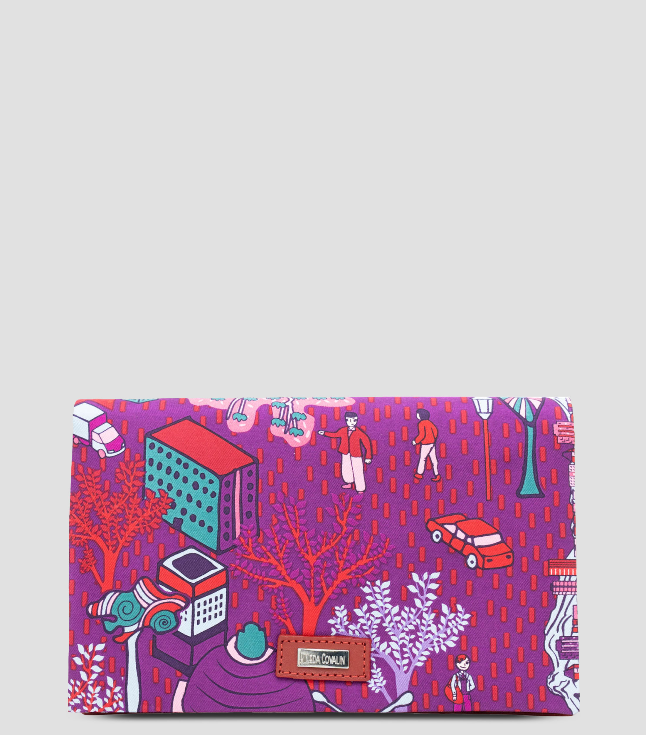 Bolsa clutch magenta en piel Hook Mi Ciudad Mujer