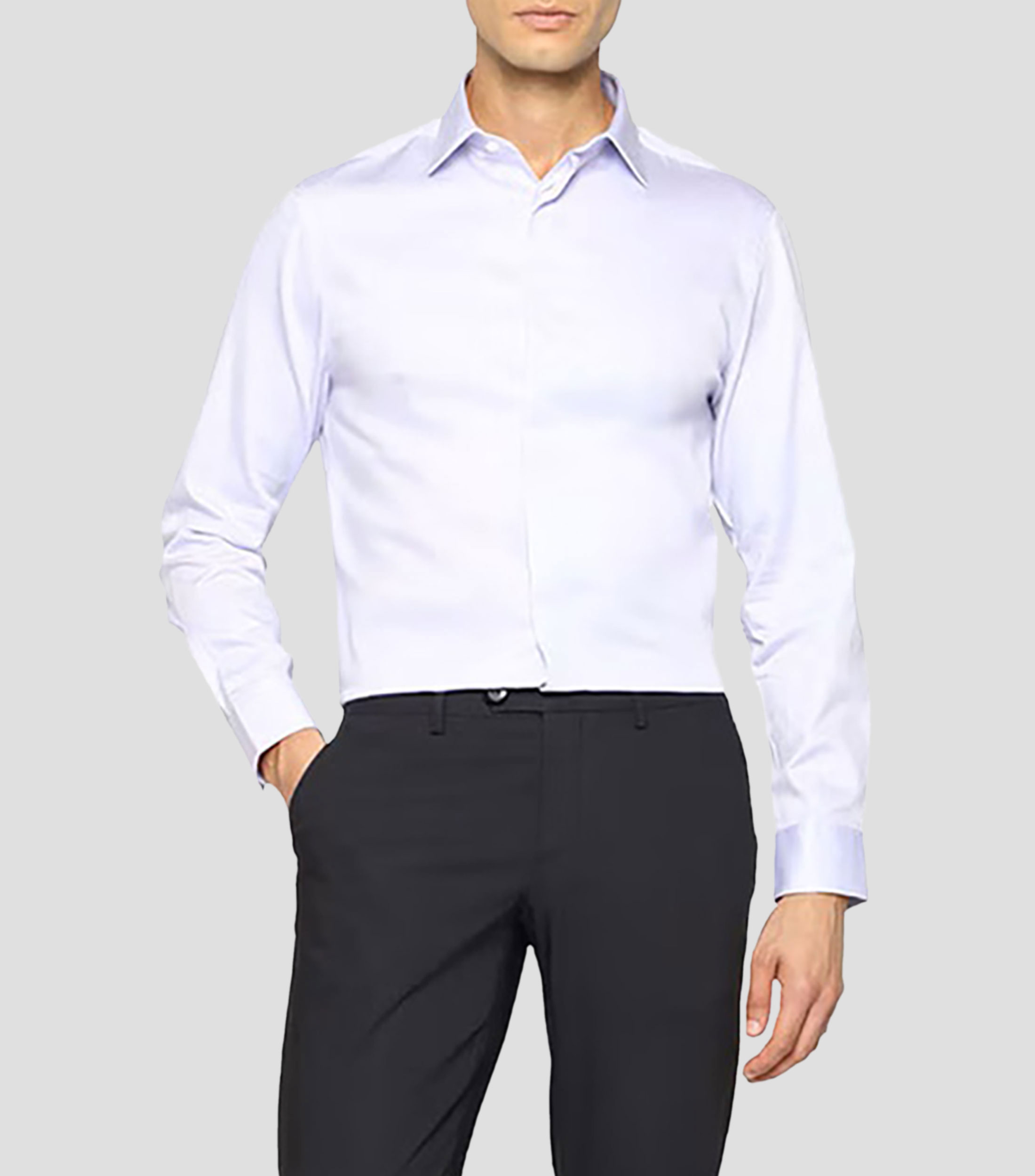Camisa de vestir microdiseño manga larga Hombre