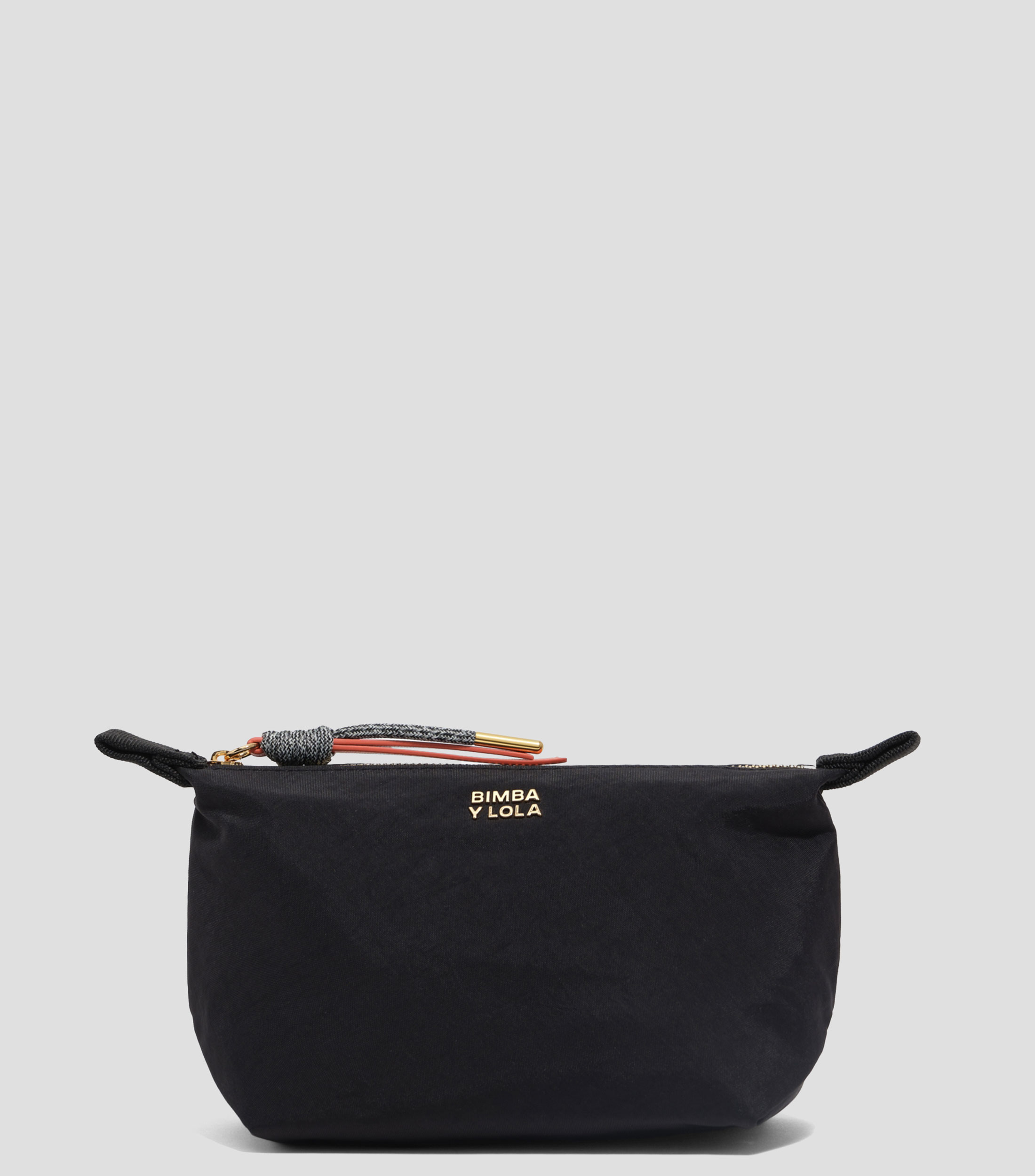 Neceser trapecio pequeño nylon negro Mujer