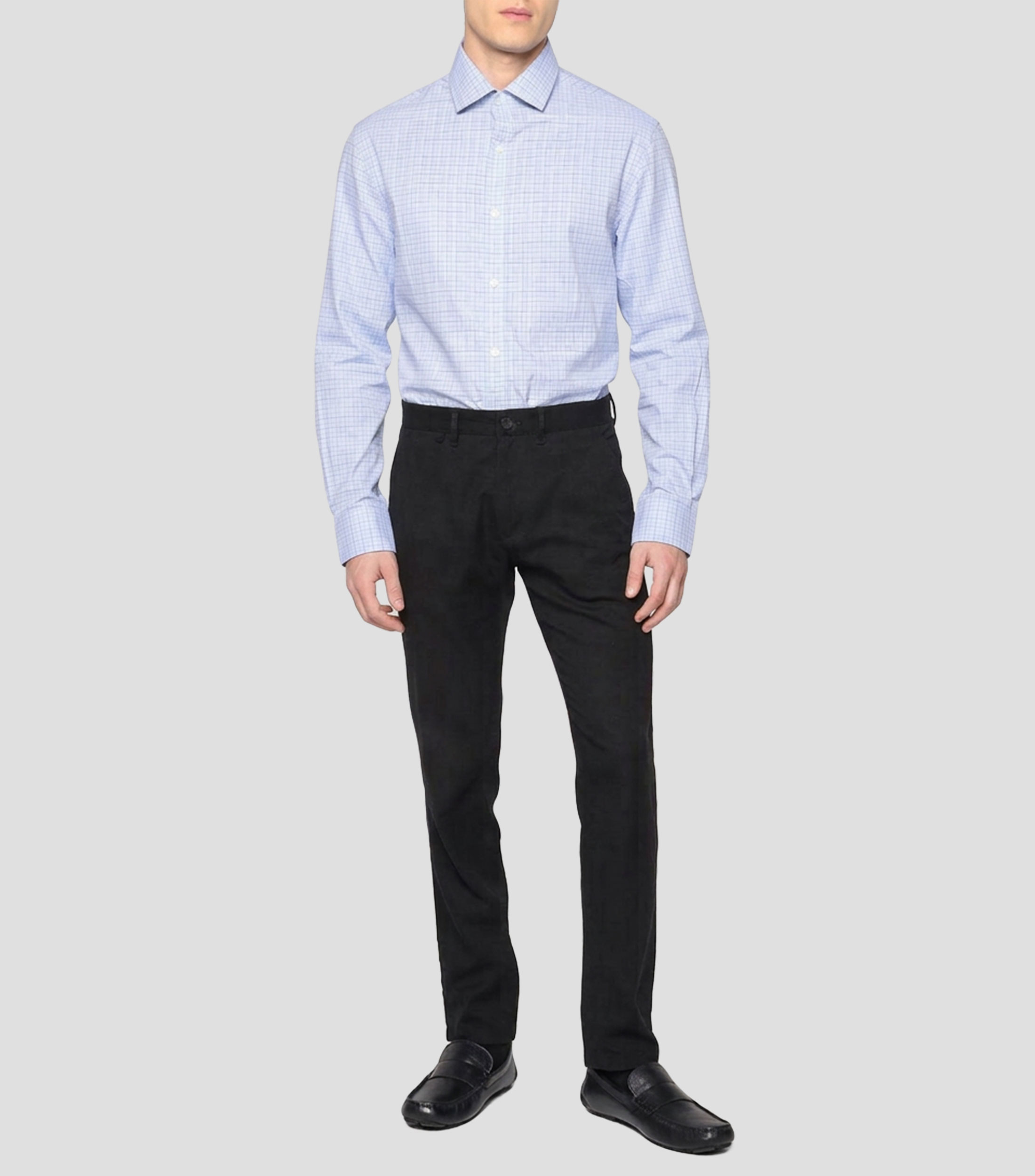 Camisa a cuadros manga larga Hombre
