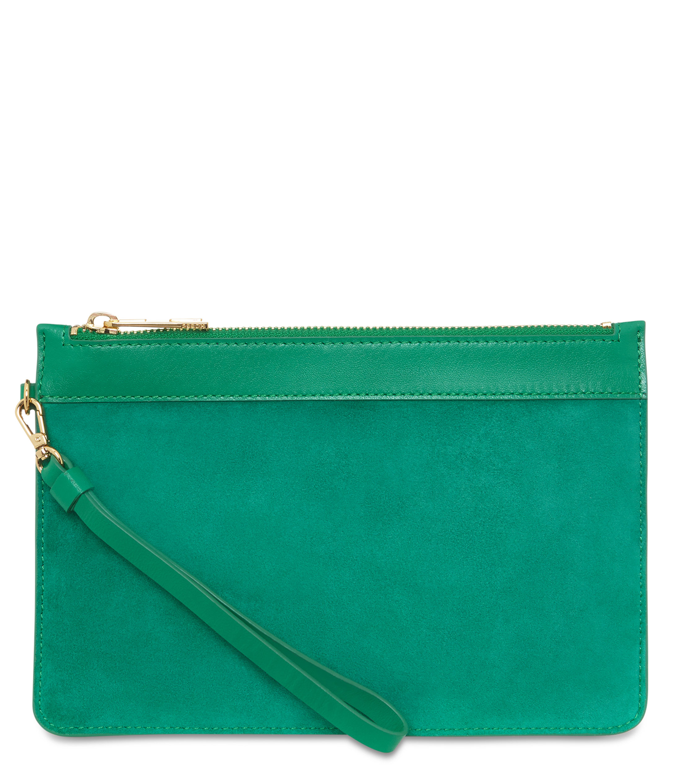 Cartera verde en piel suede Lundy Mujer