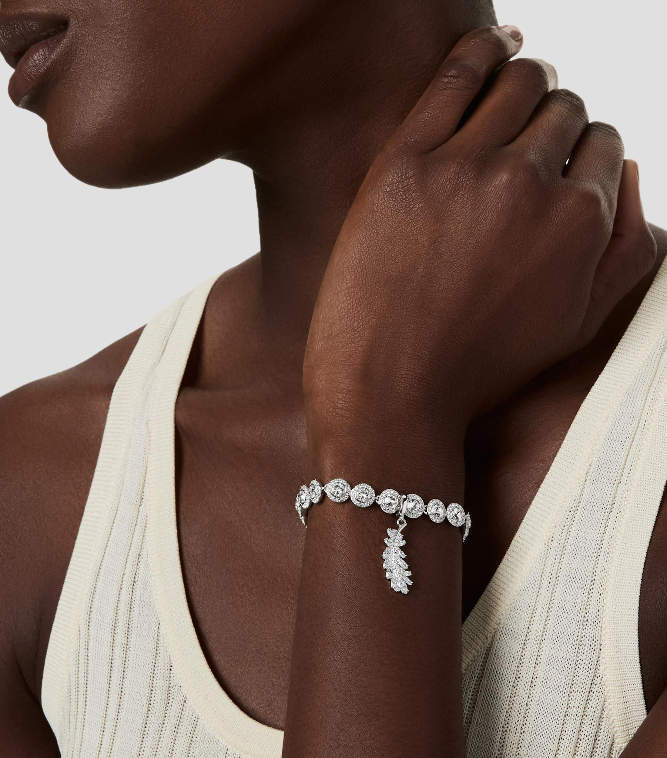Charm en forma de pluma con cristales Vienna Mujer
