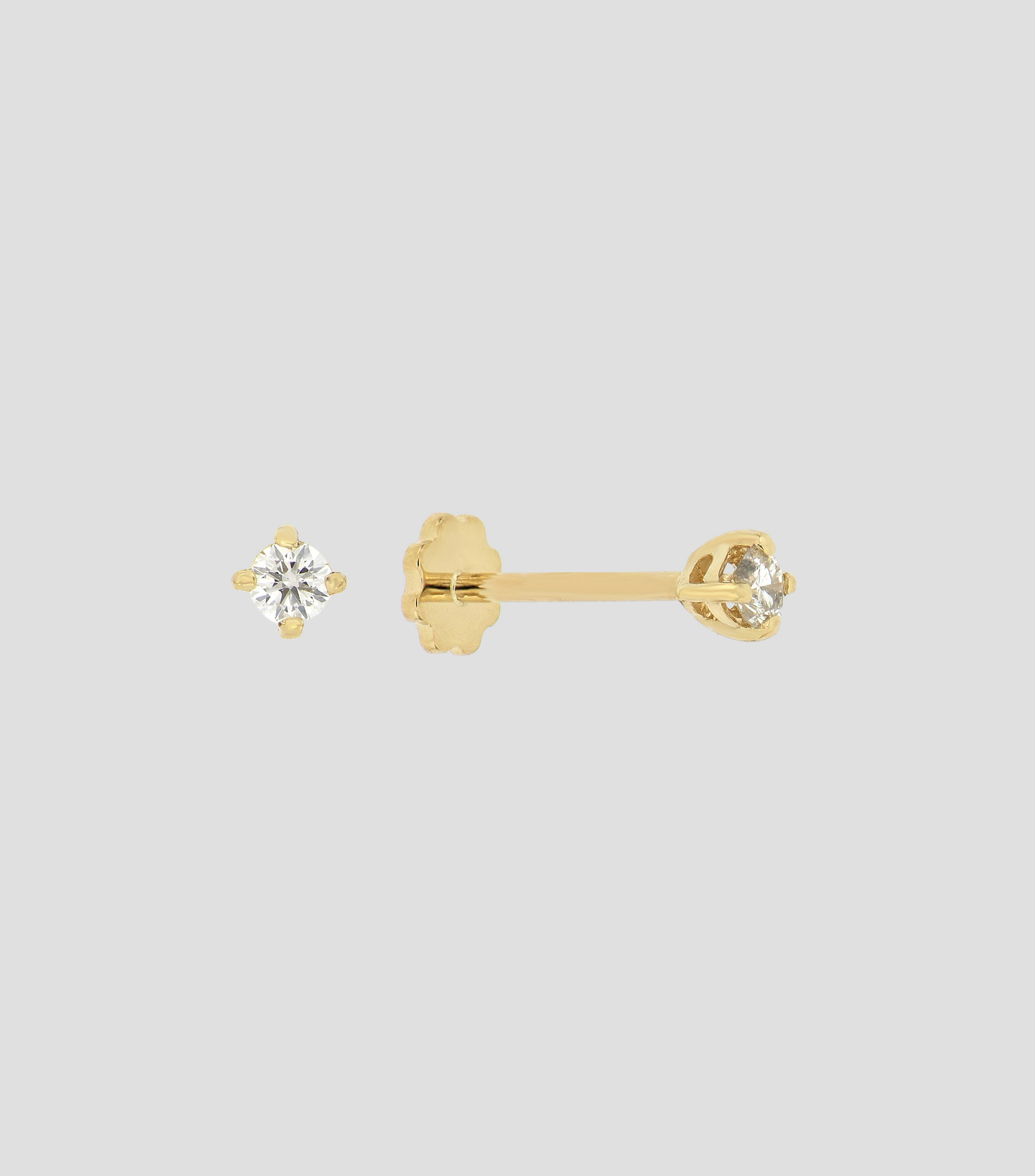 Broquel tipo piercing en oro 18 Kts con Diamantes Myst Mujer