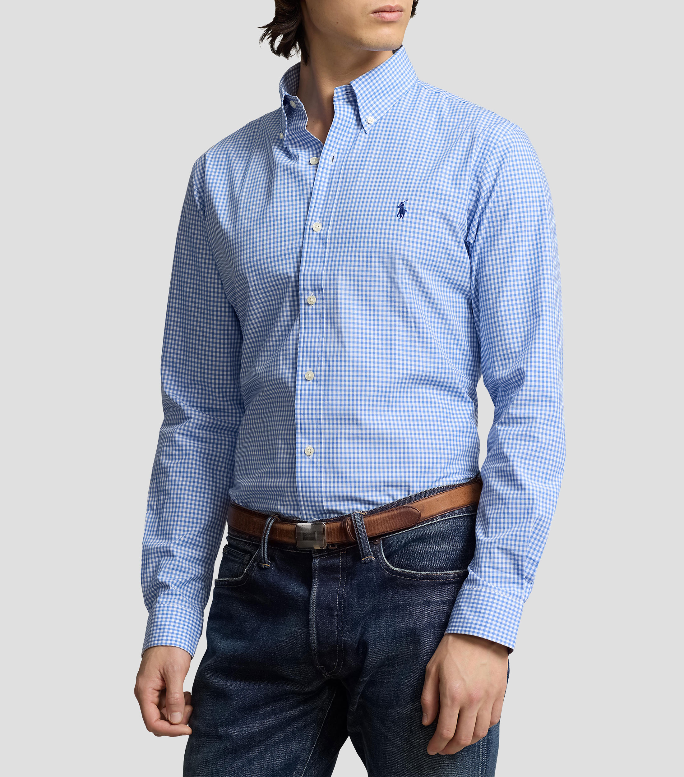 Camisa de cuadros manga larga Hombre