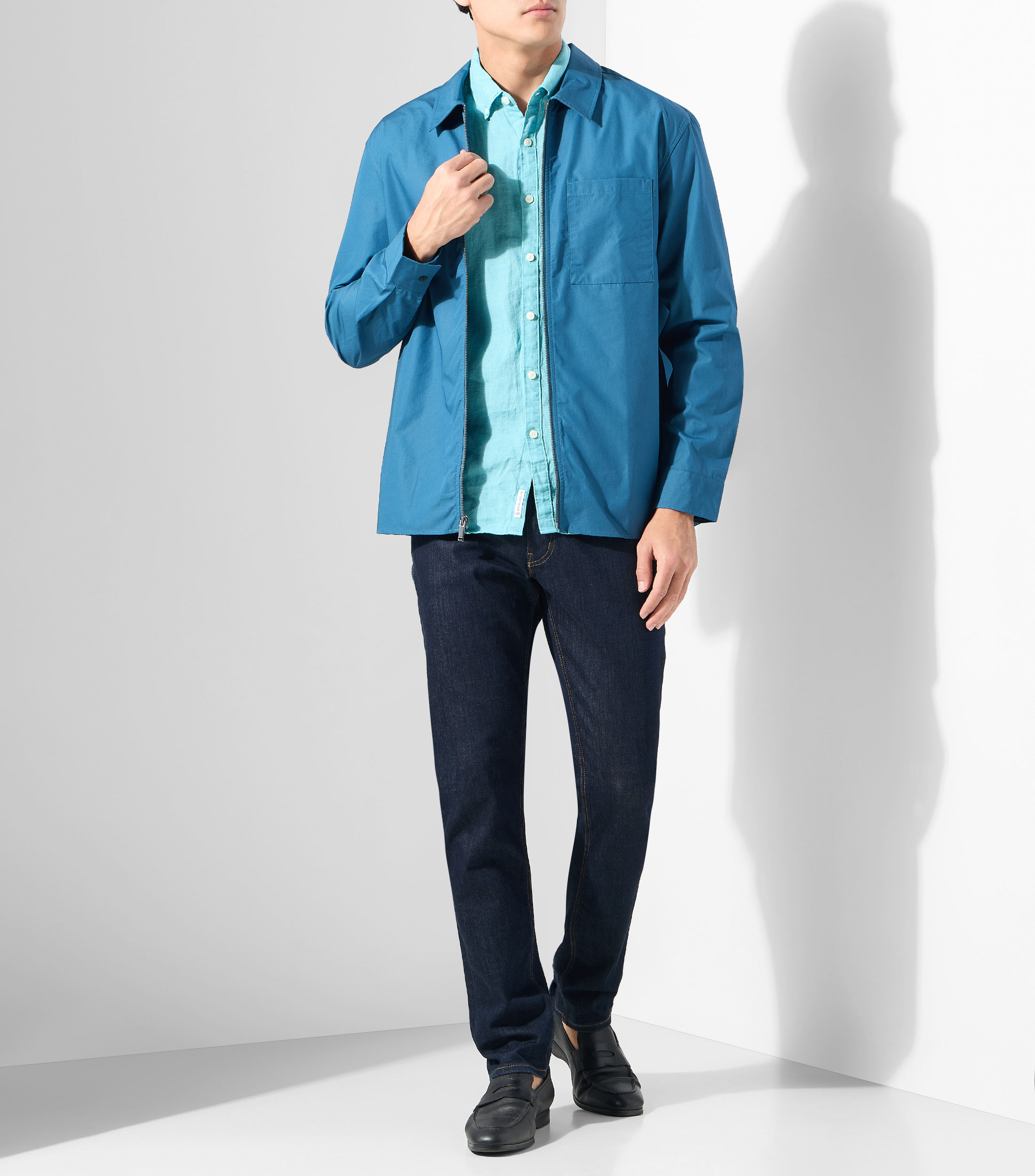 Camisa lisa manga larga Hombre