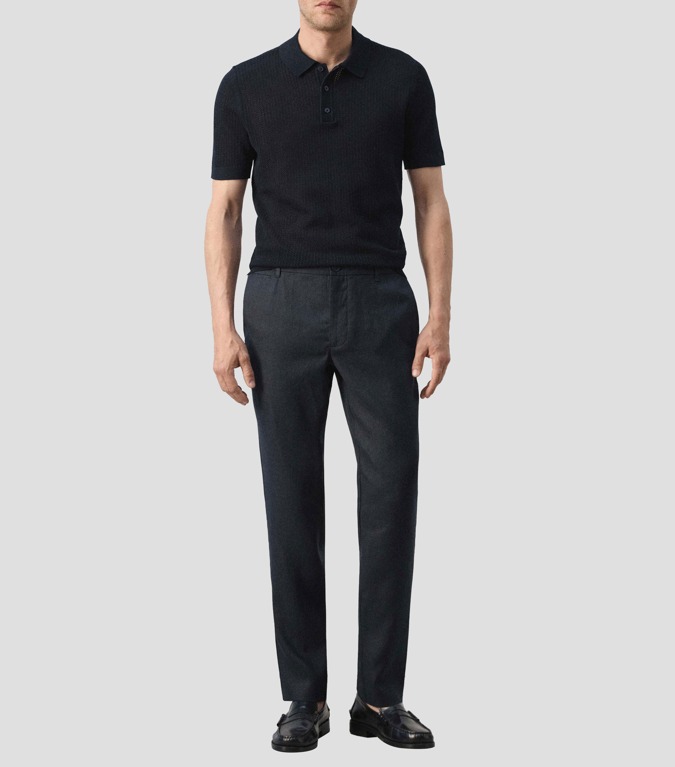 Playera tipo Polo manga corta liso Hombre