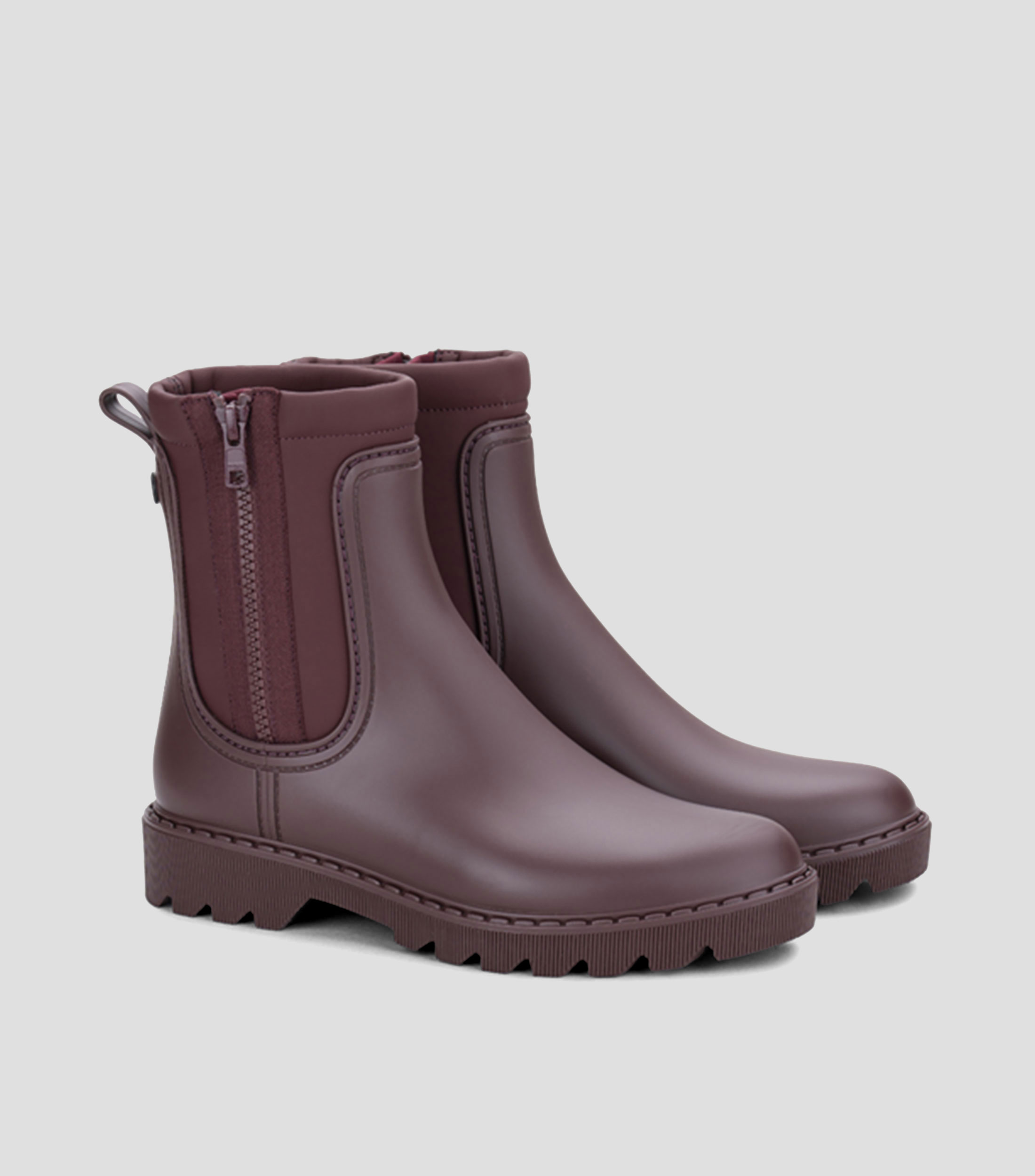 Botas para lluvia cortas Chloe con tacón cuadrado Mujer