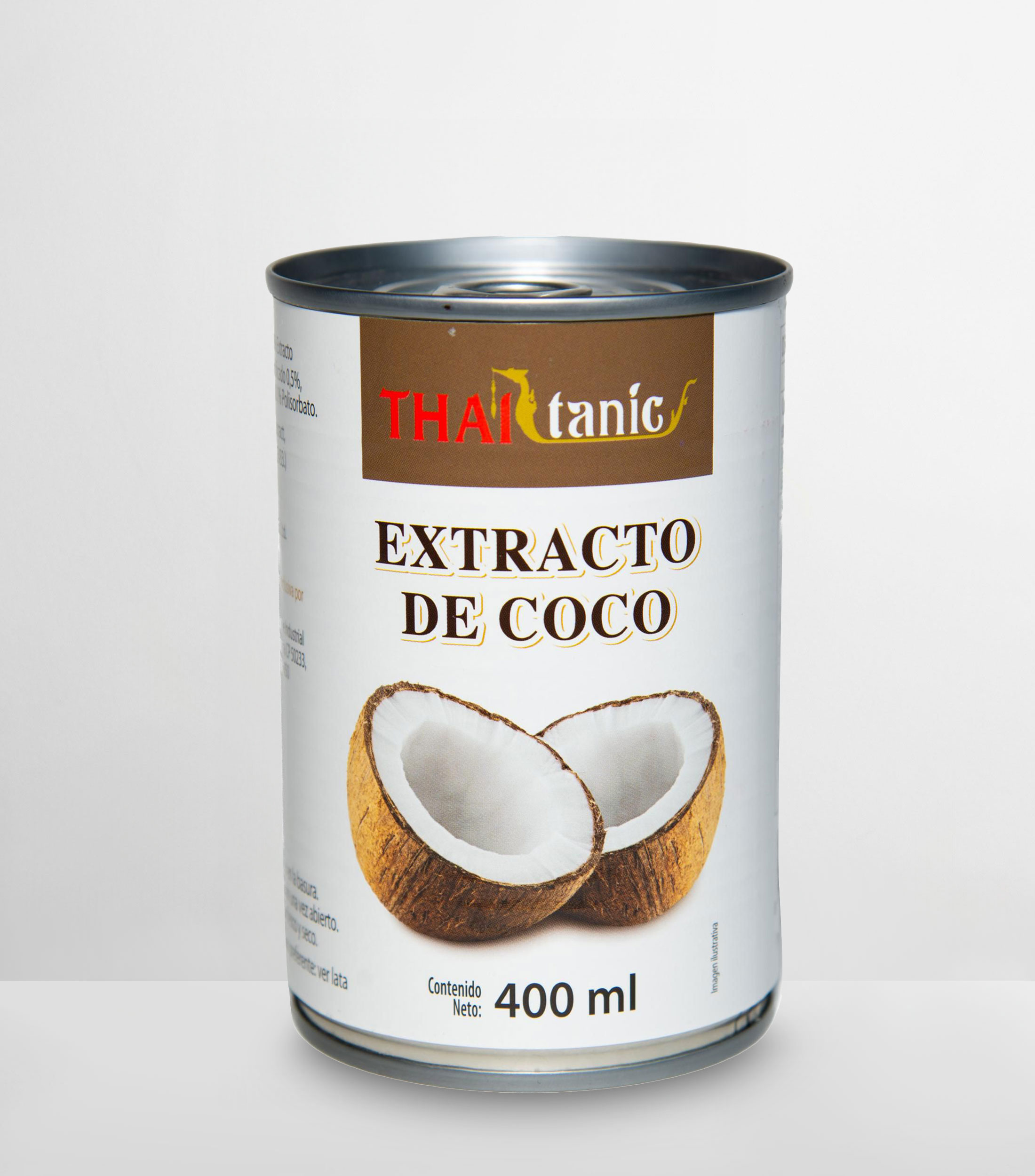 Extracto de coco Leche Thaitanic, 400 ml