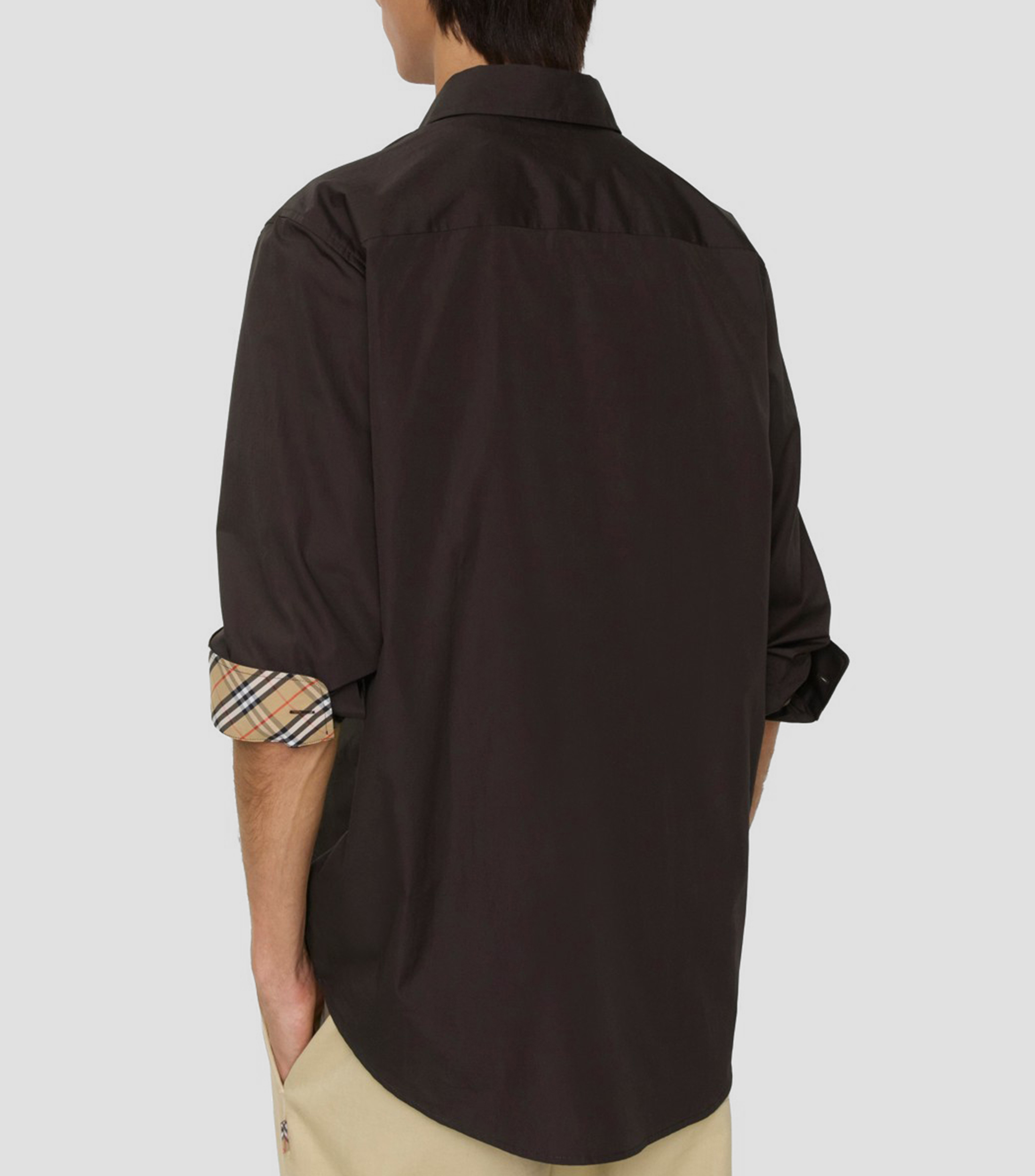 Camisa lisa de manga corta Hombre