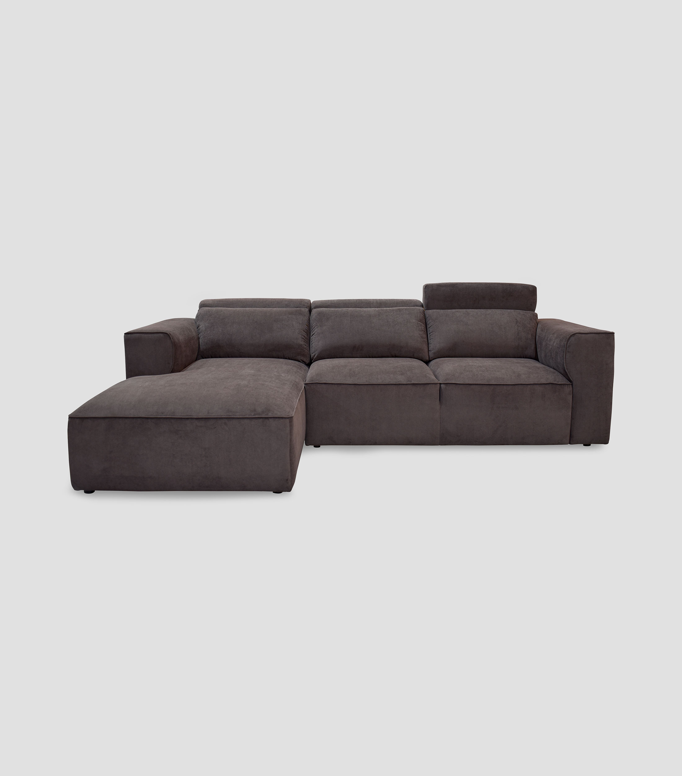 Esquinero izquierdo 3 asientos modular, Frida chocolate
