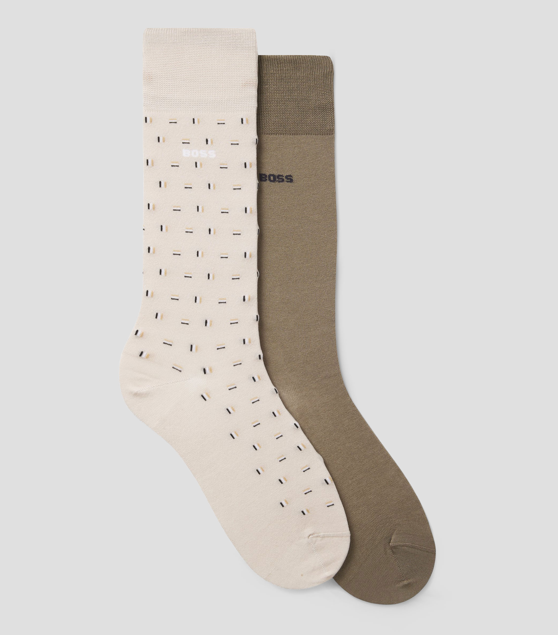 Set de dos calcetines de mezcla de algodón de largo regular Hombre