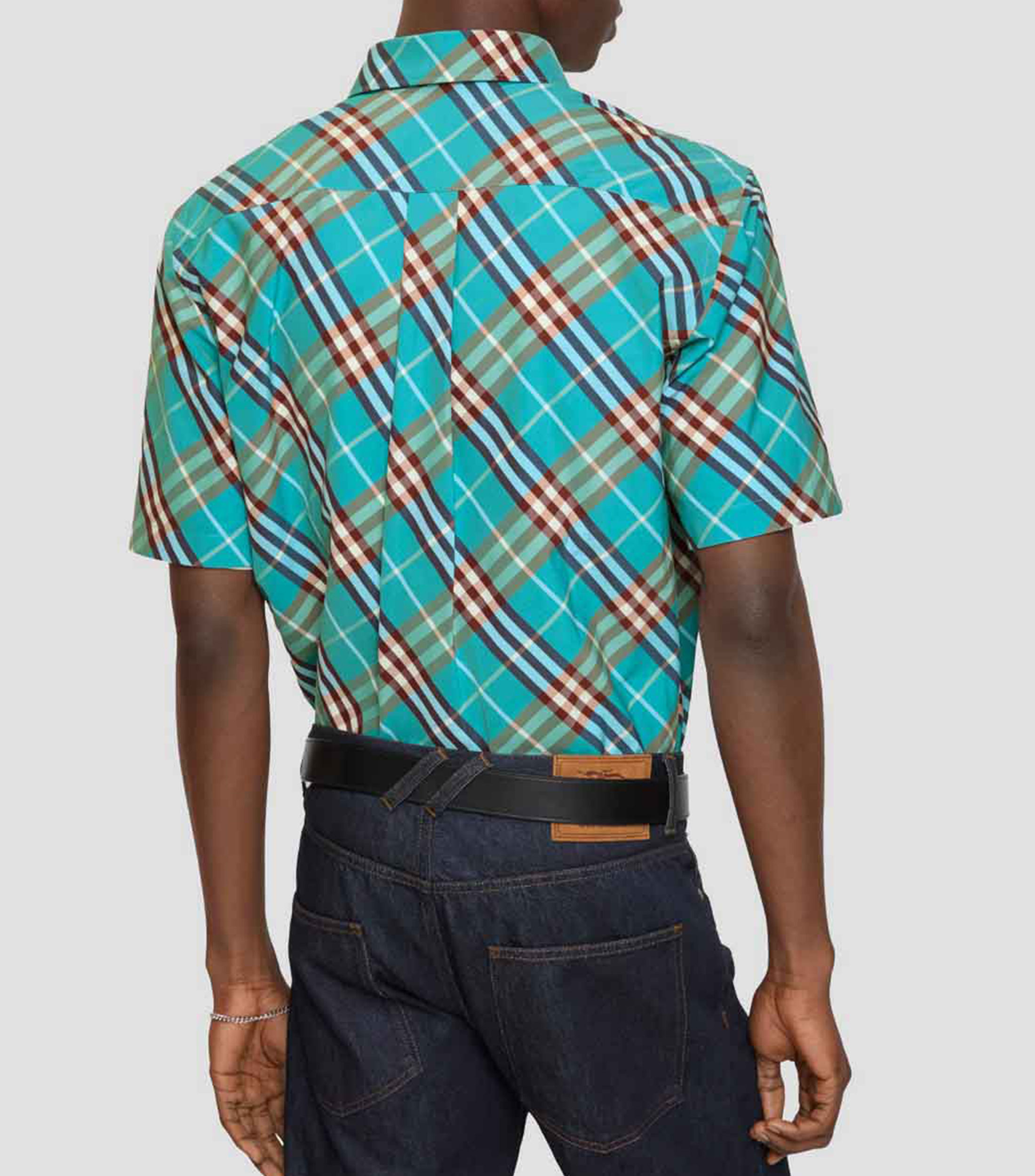 Camisa cuadros manga corta Hombre