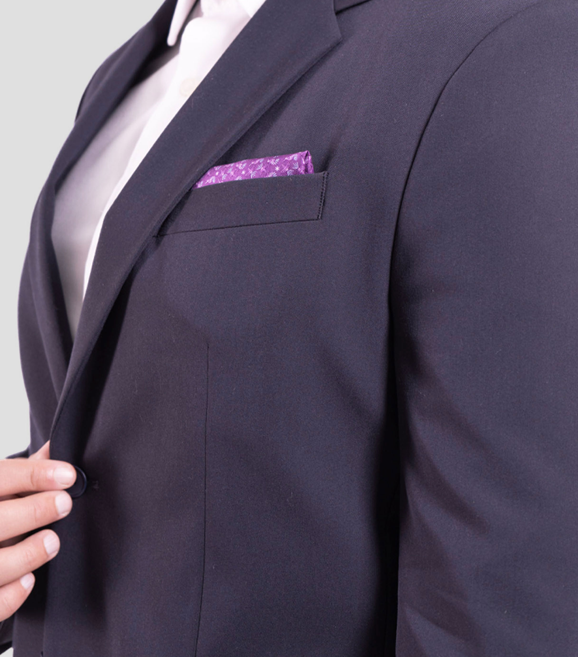 Pañuelo de seda morado Colibrí Hombre