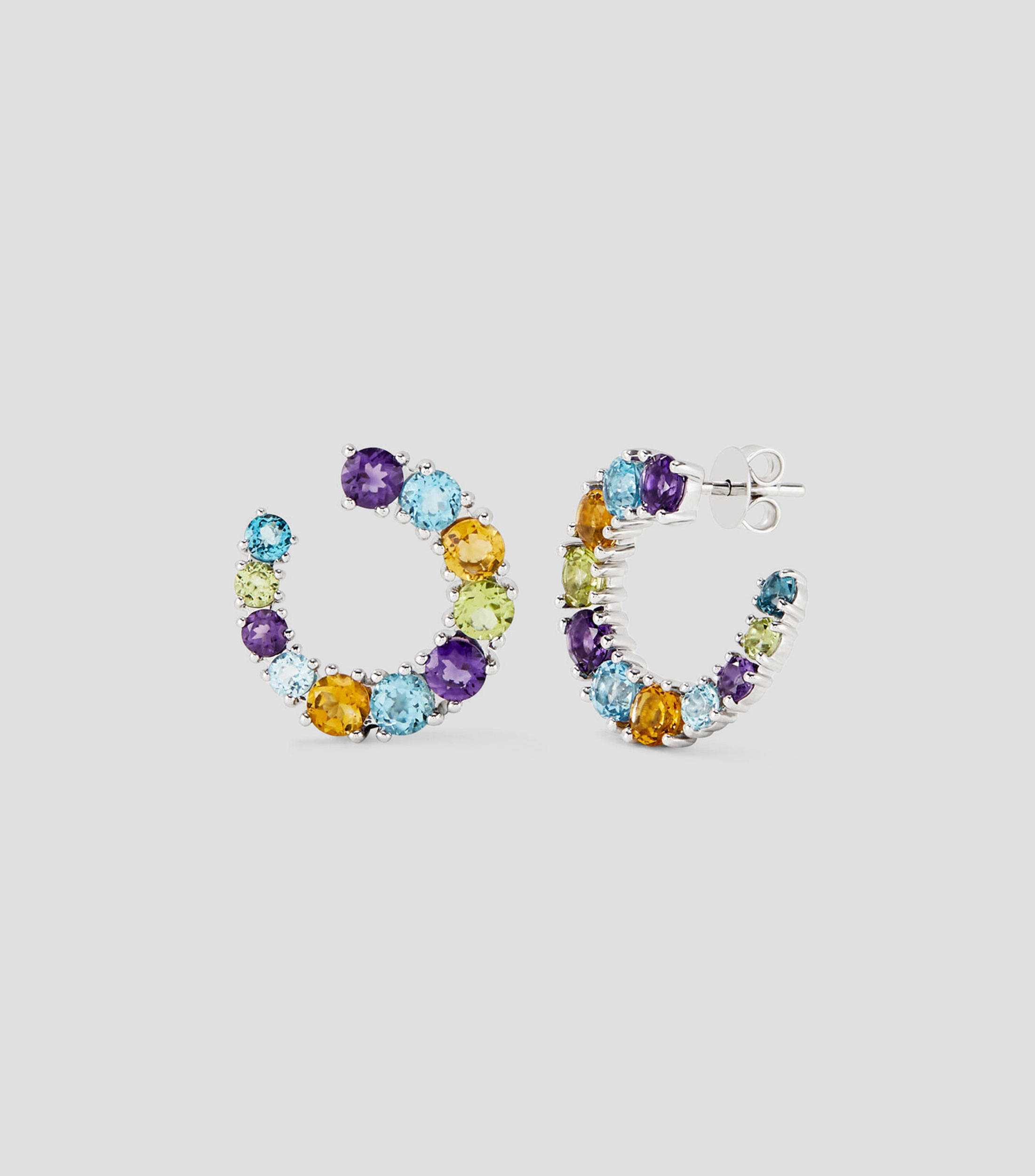 Pendientes en plata .925 con amatista Mujer