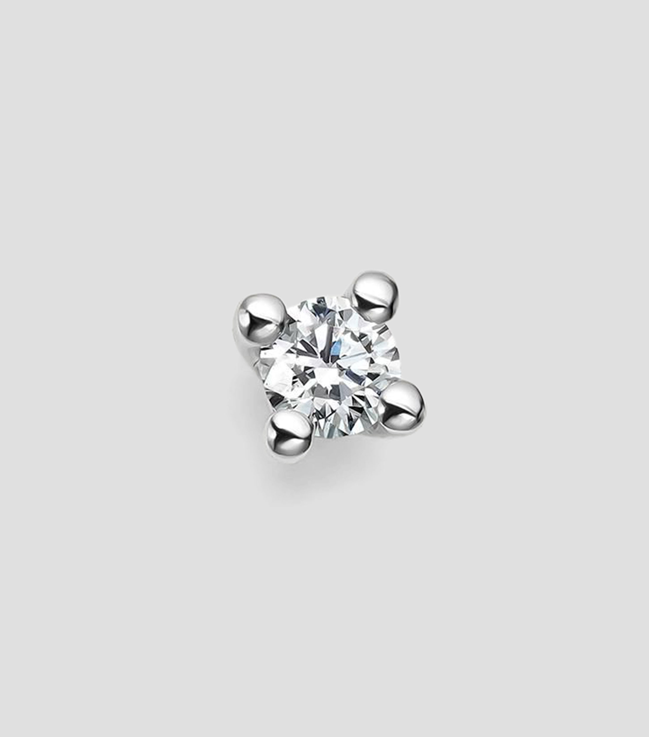 Pendiente individual en oro blanco 18 Kilates con diamante Mujer