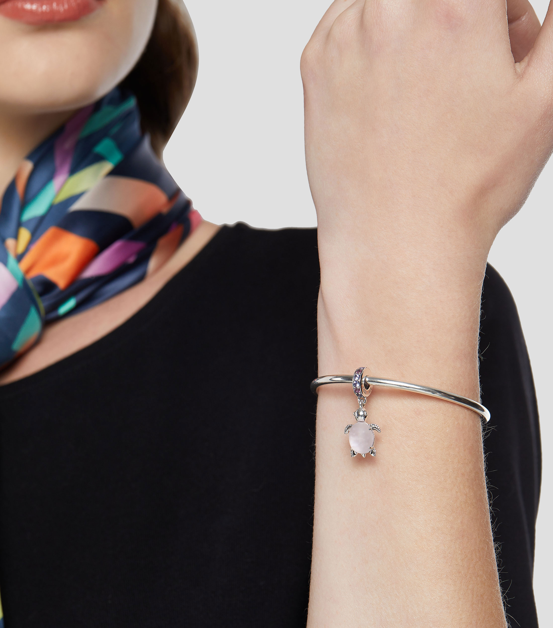 Charm en plata Tortuga Marina con Cristal de Murano Mujer