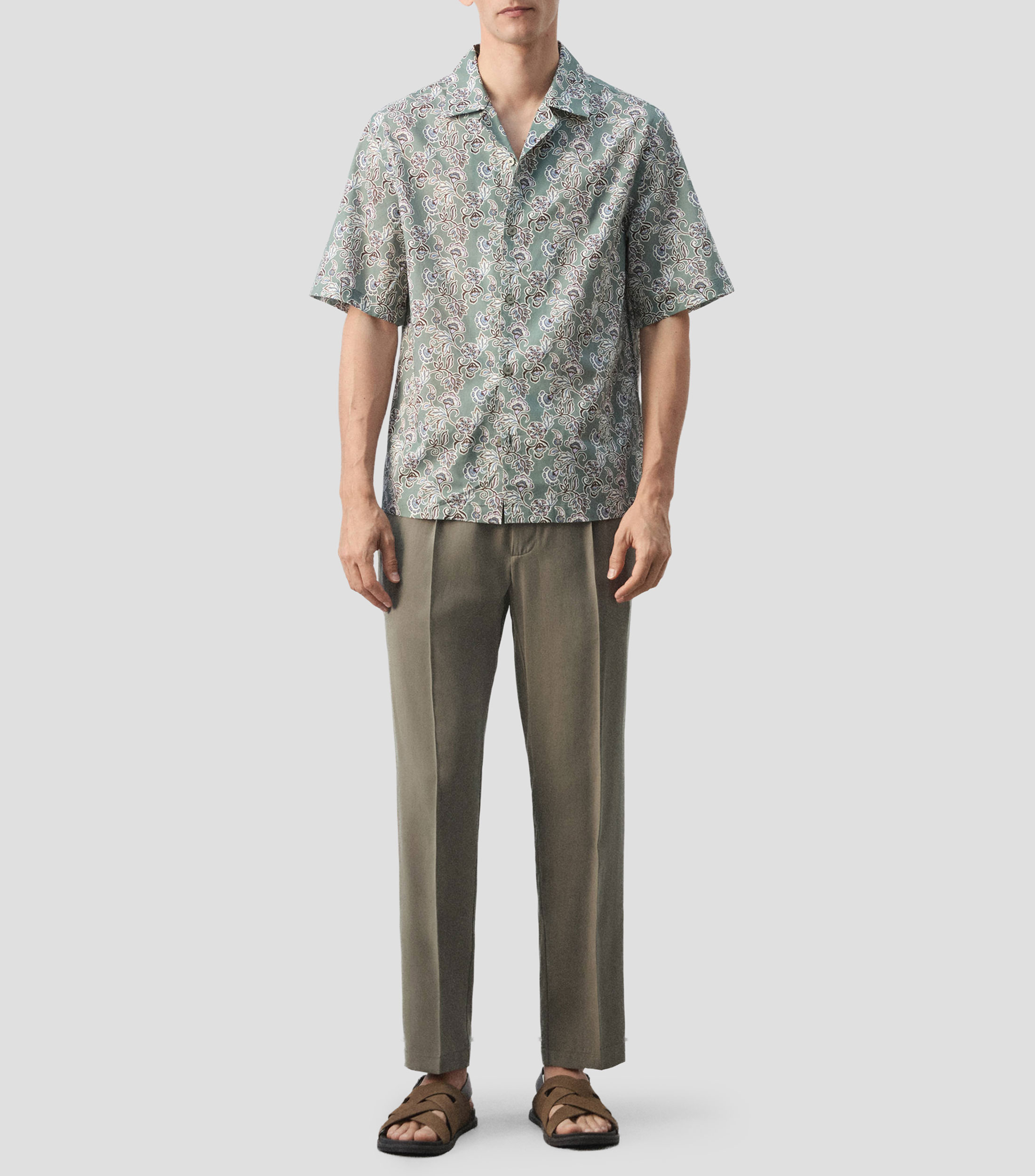Camisa estampada manga corta Atenea Hombre