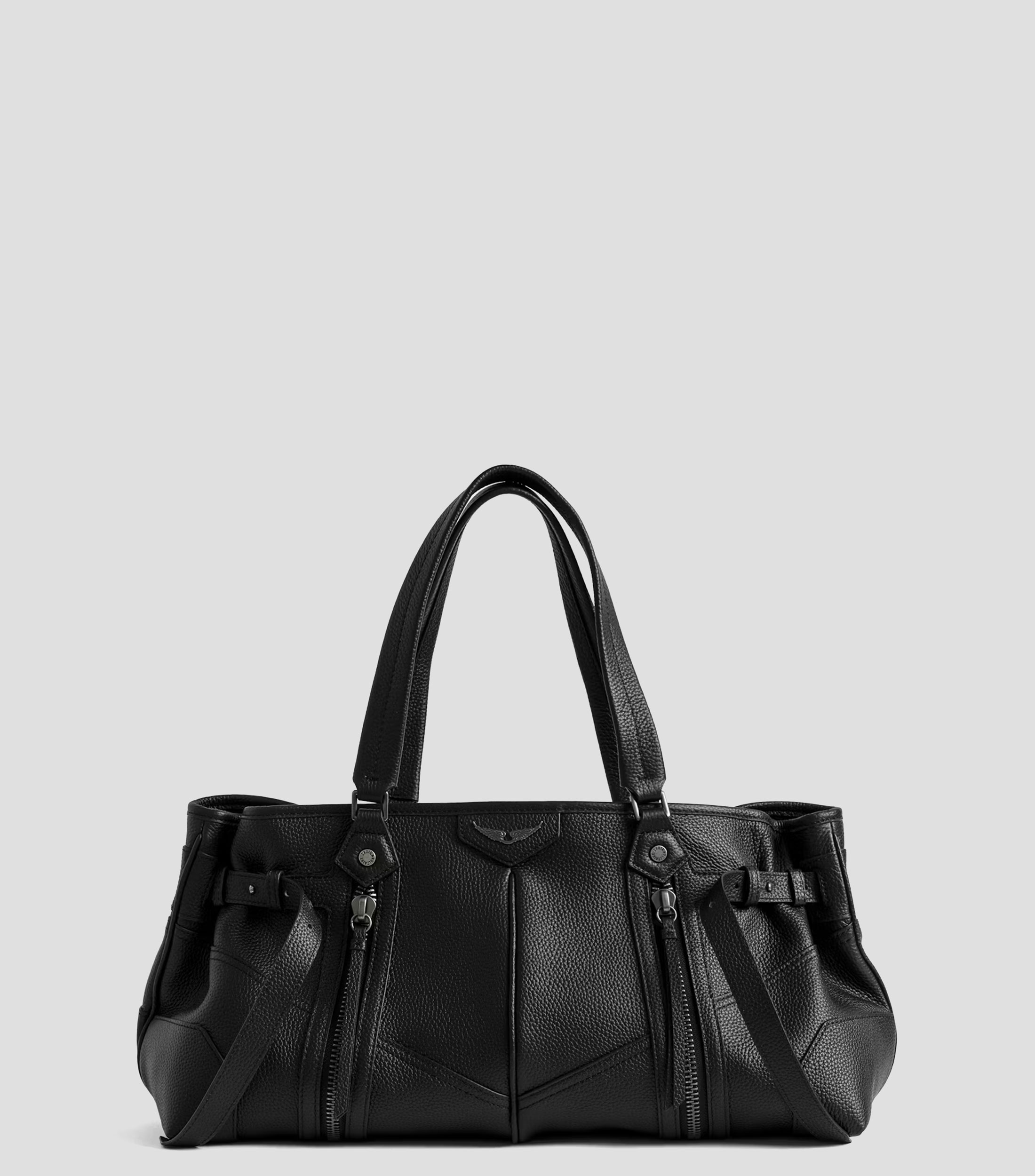 Bolsa Shopper en cuero vacuno Sunny granulada Mujer