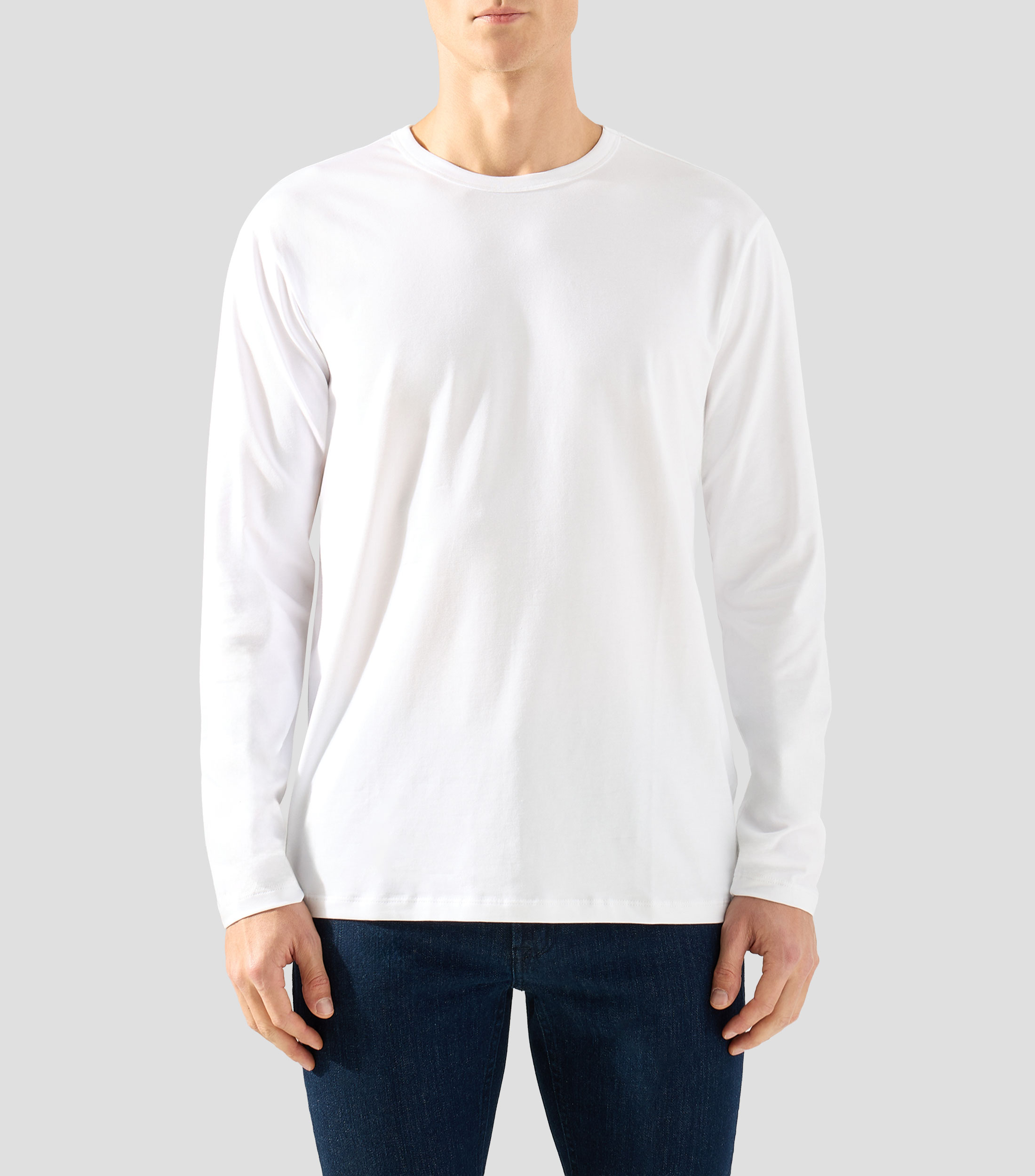 Playera cuello redondo manga larga lisa Hombre