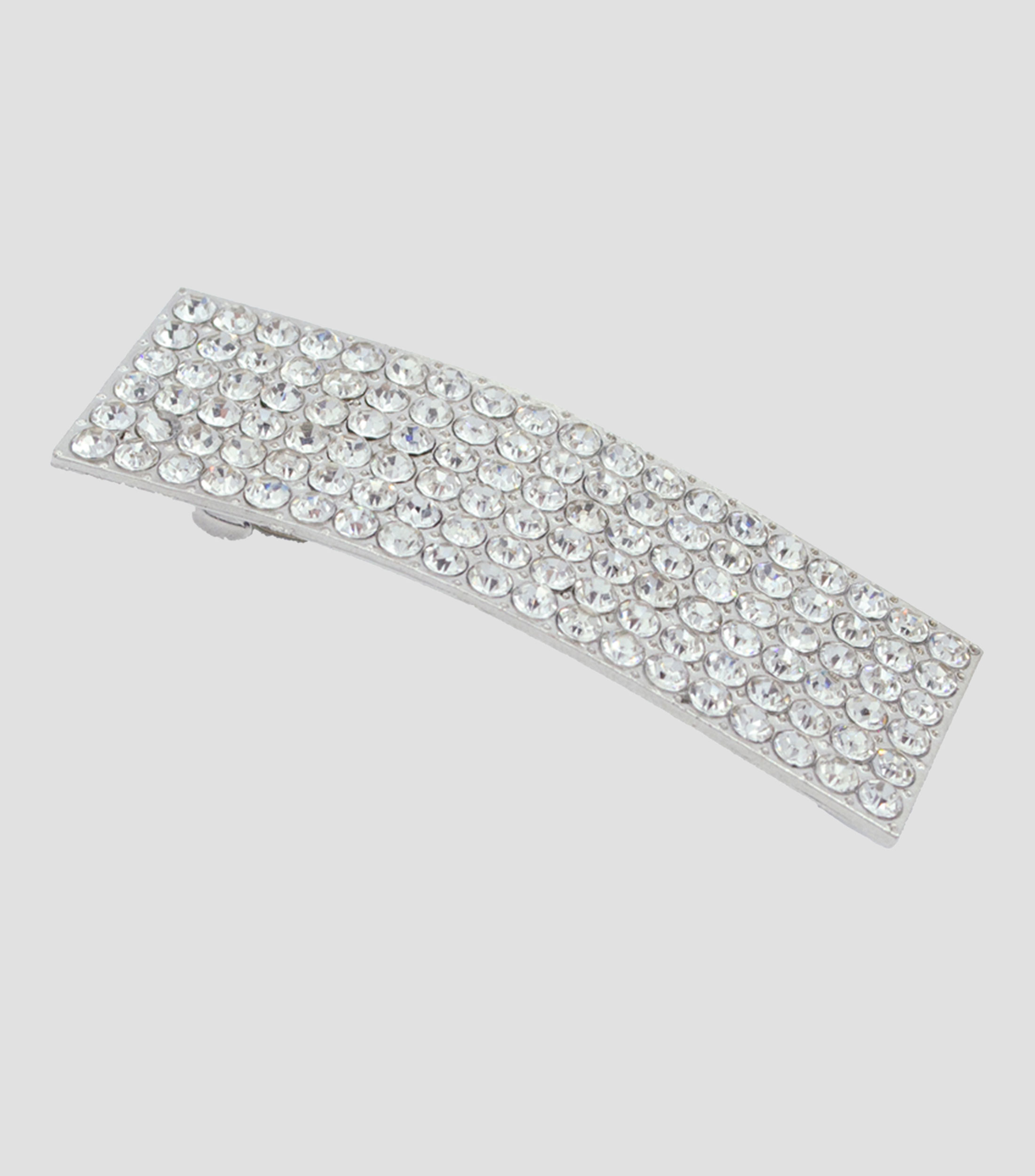 Pasador Metálico Plata Strass Mujer