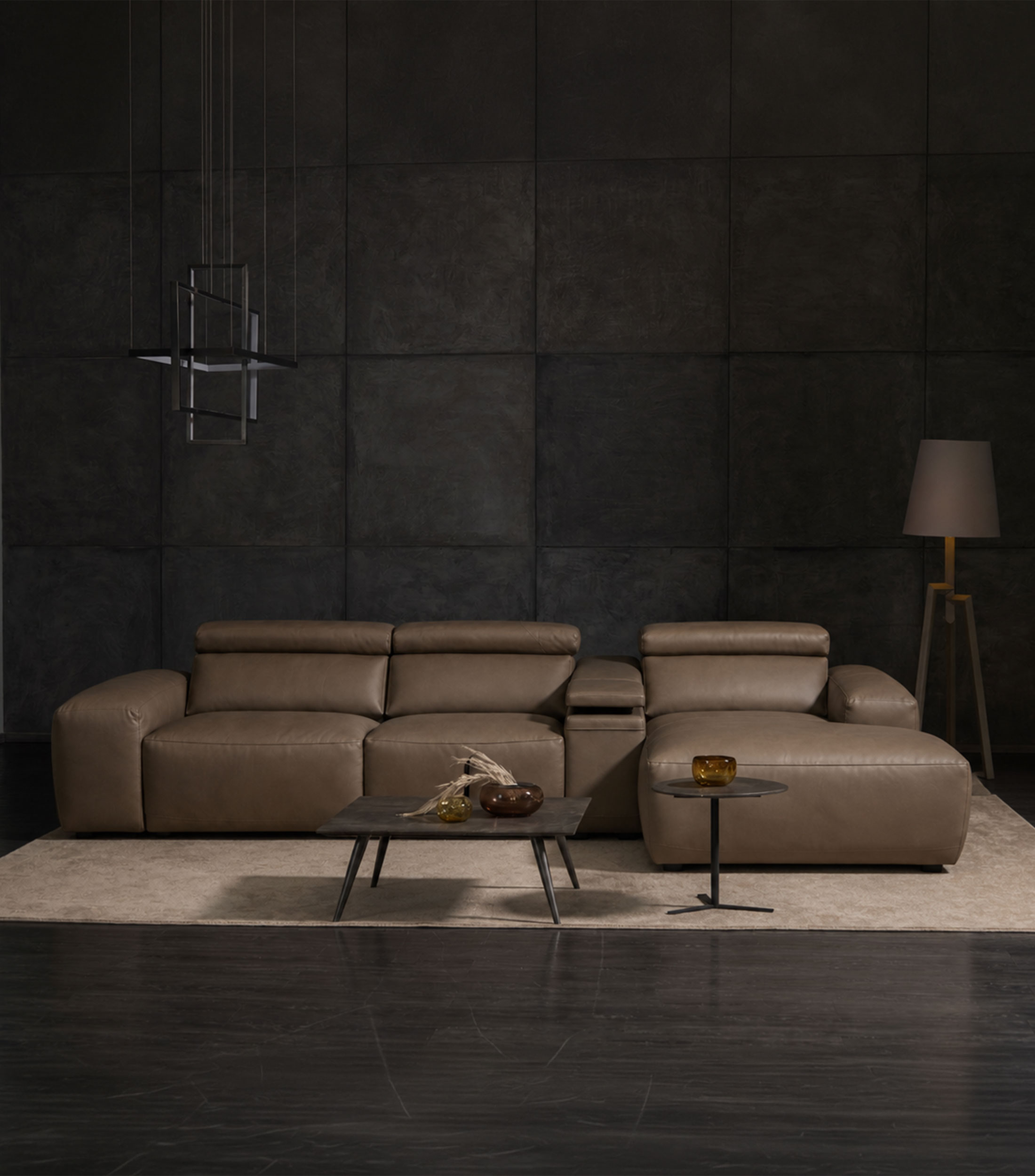 Sala modular derecho Izzoly en piel