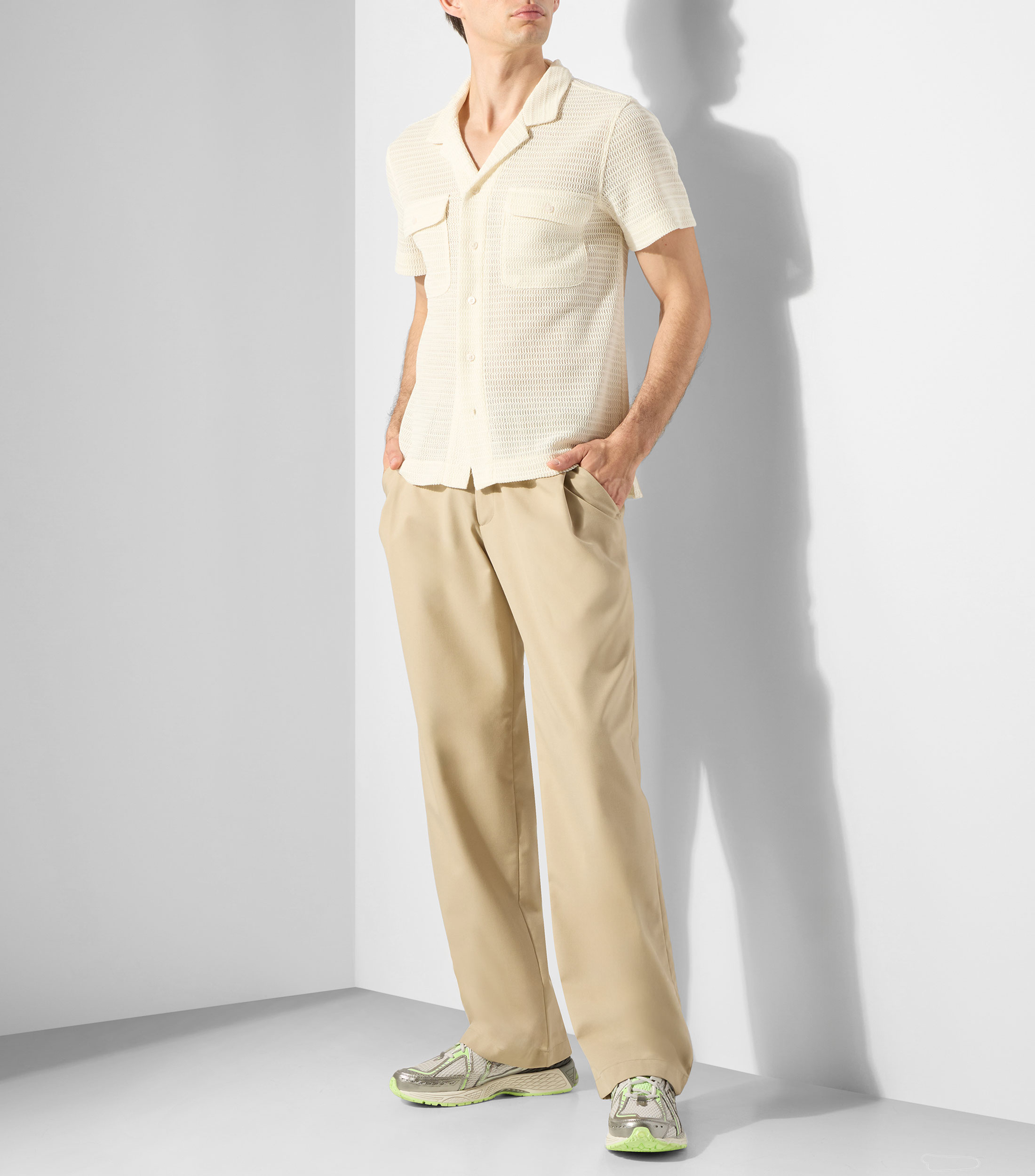 Camisa lisa manga corta Hombre