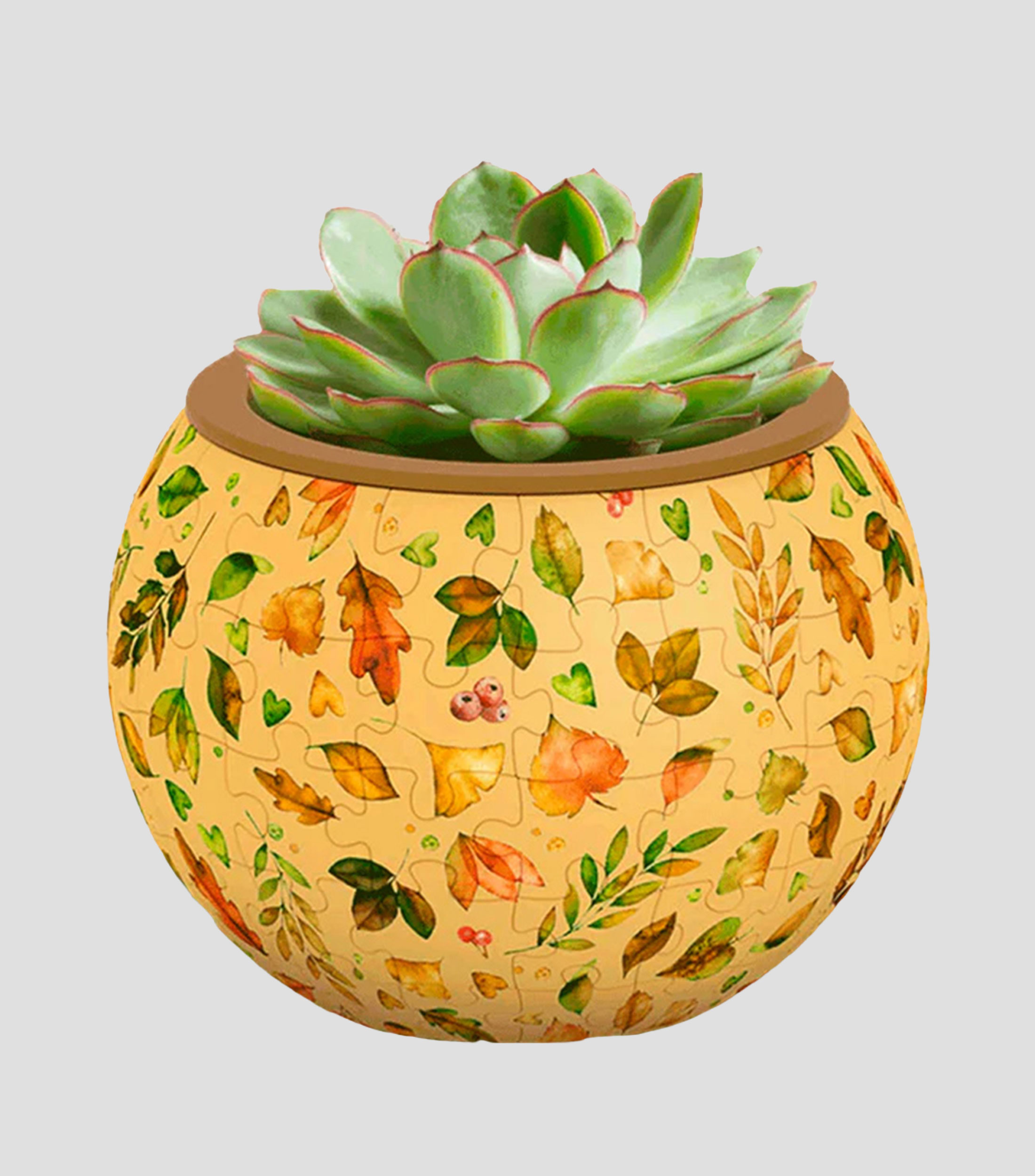 Maceta Rompecabezas 3D Verde Elegante