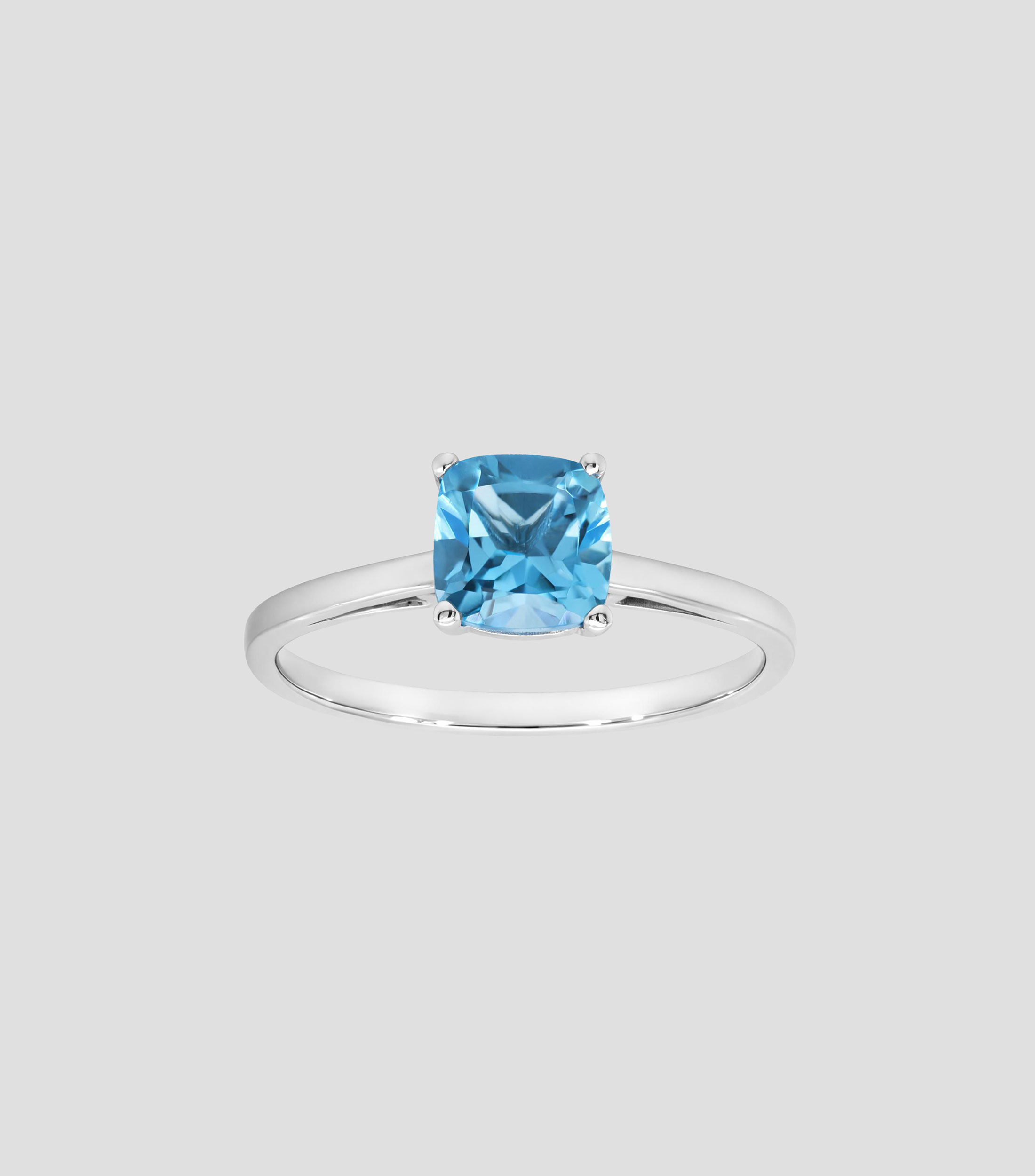 Anillo en Oro de 14 Kilates con topacio azul Mujer