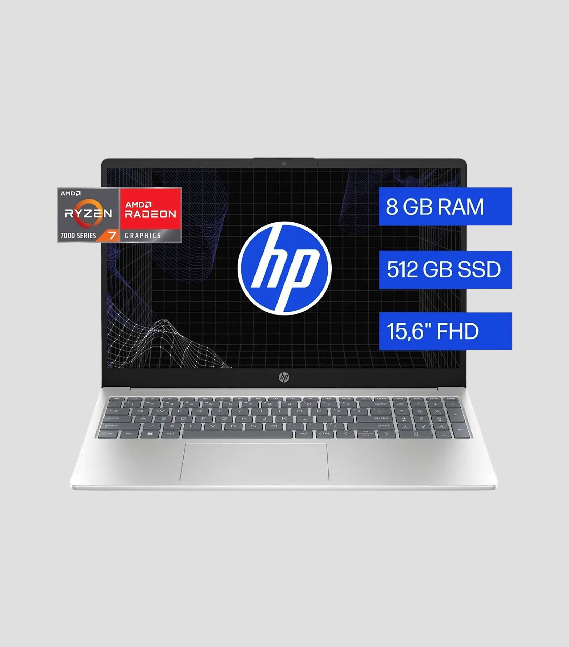 Laptop FC0287LA, 15", AMD Ryzen 7, RAM 8 GB, SSD 512 GB