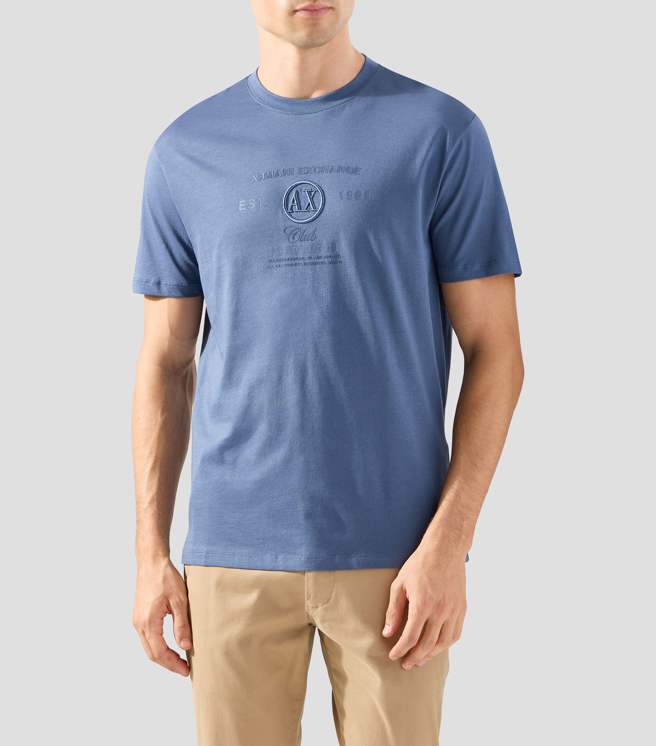 Playera cuello redondo manga corta estampada Hombre