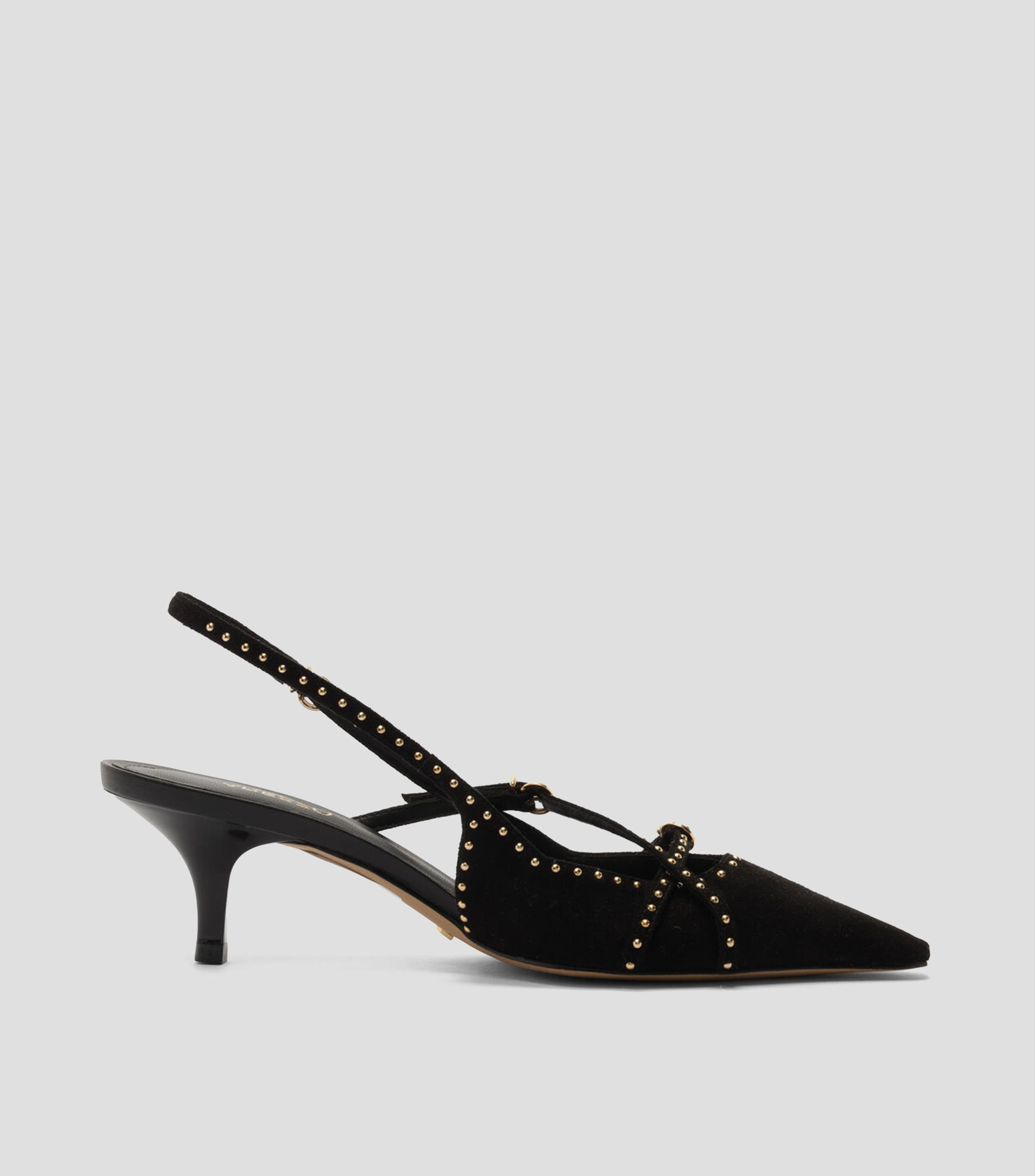 Zapatillas slingback con tacón medio delgado Mujer