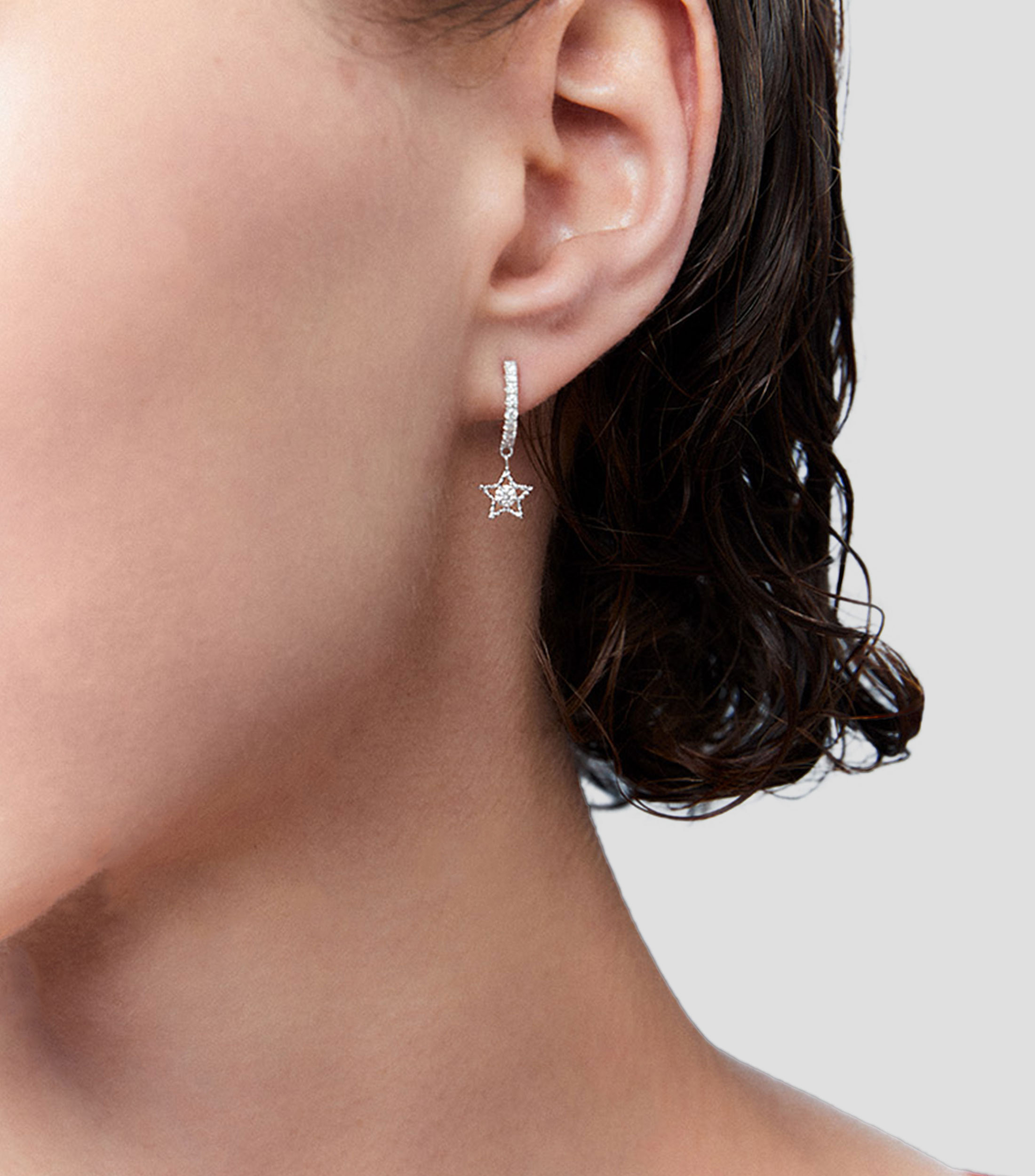 Pendientes en oro blanco 18 Kilates Grace Mujer
