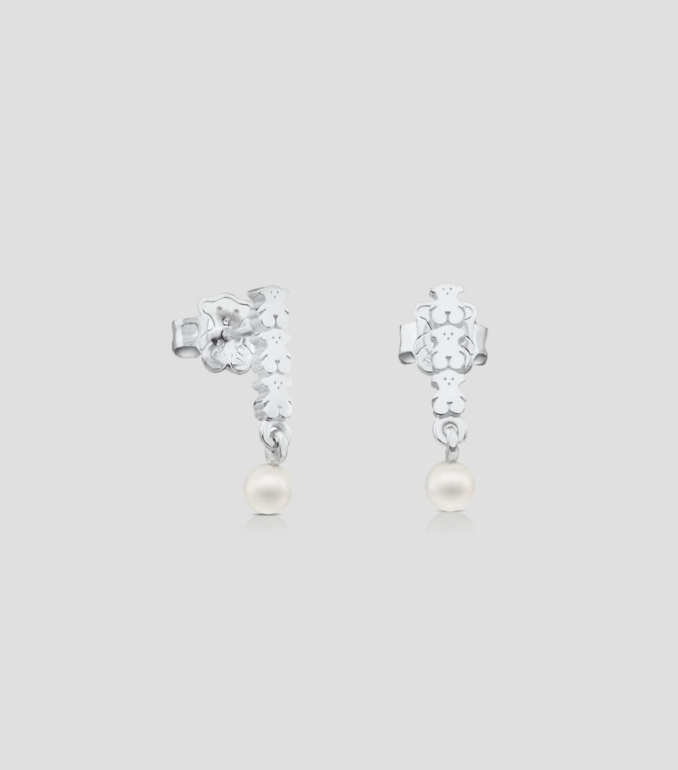Aretes en plata .925 con perlas Straight Mujer